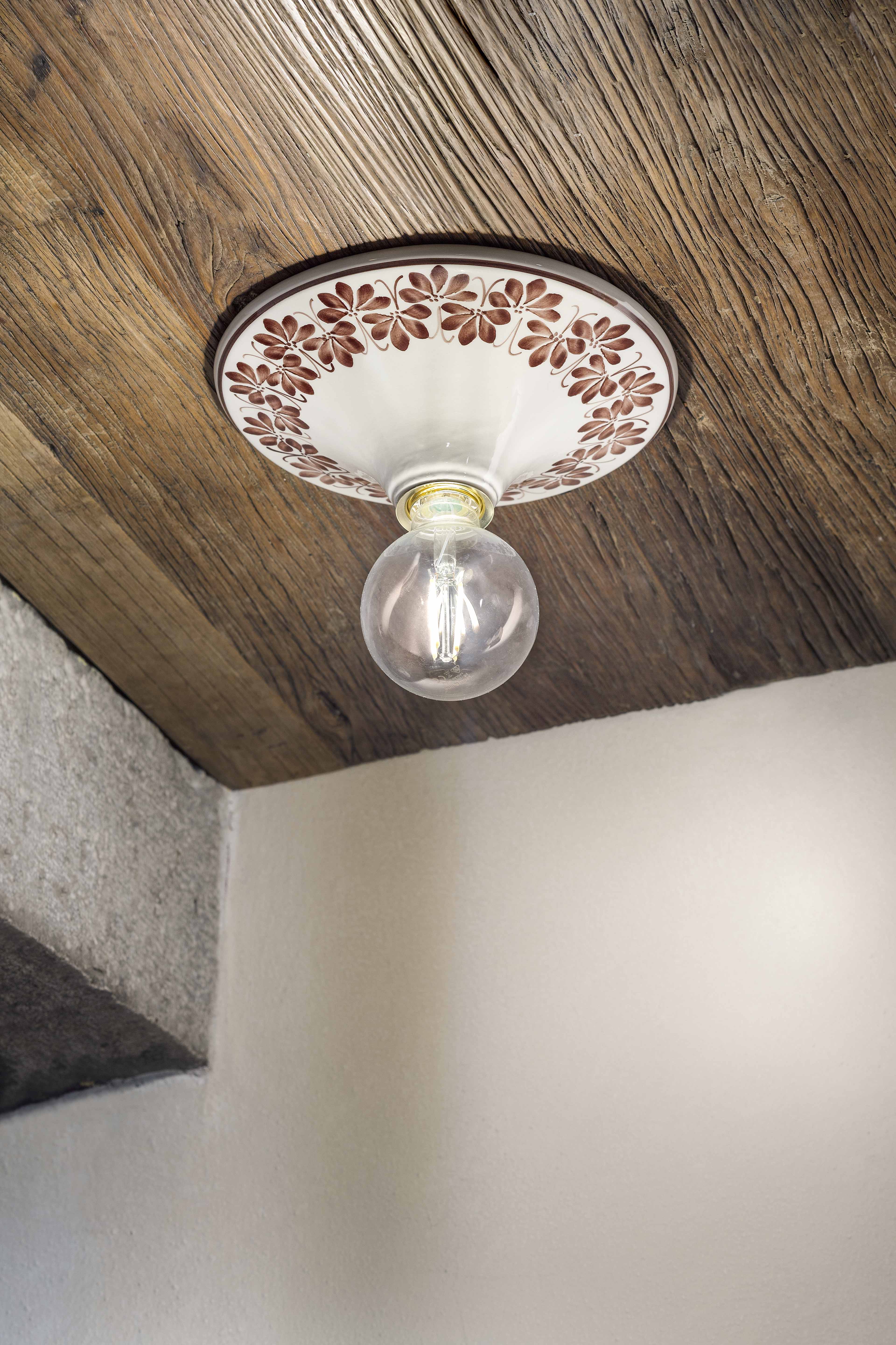 White ceramic ceiling TRIESTE with a brown pattern