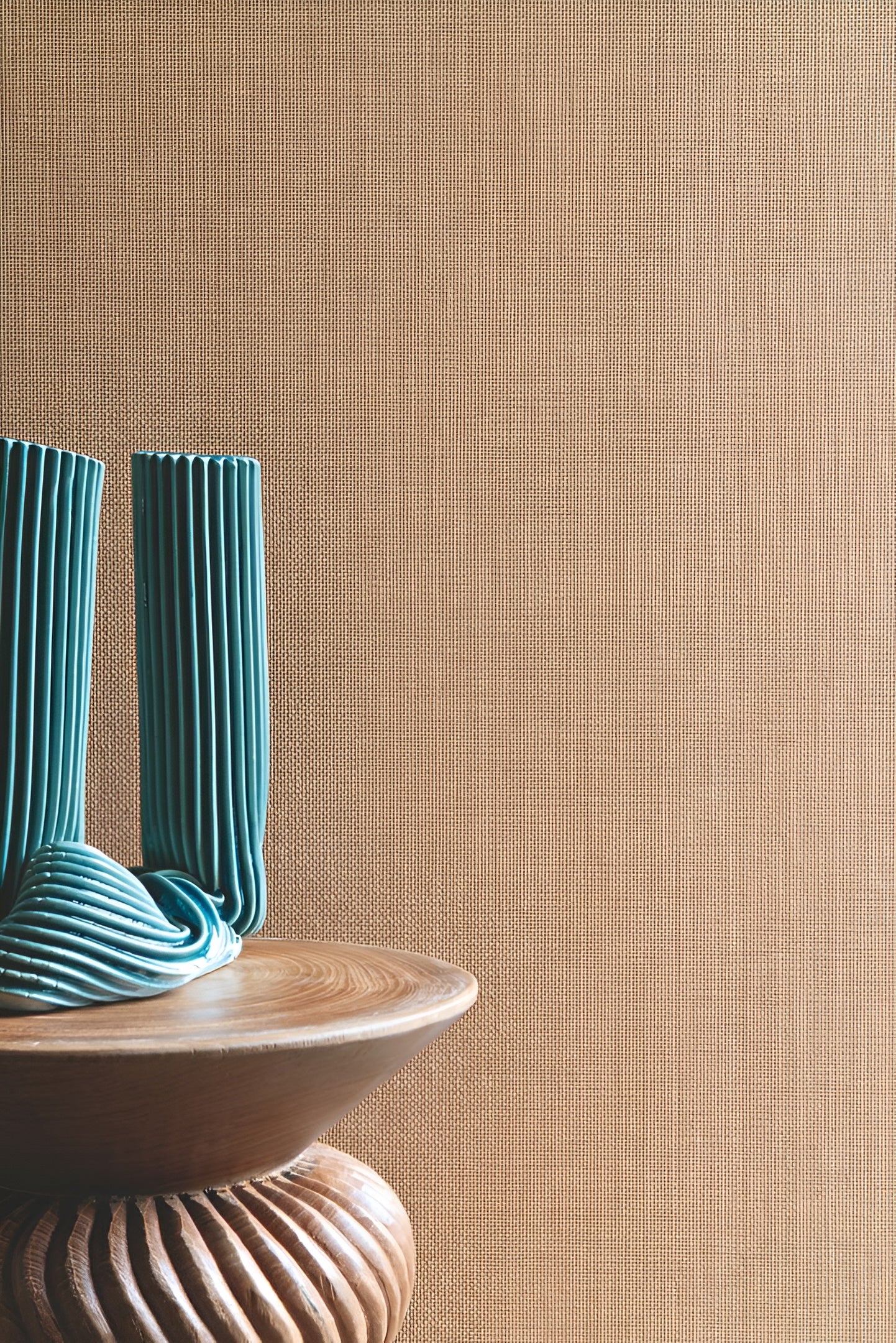 Structural wallpaper braid imitating raffia KIRA - NATUREL light brown