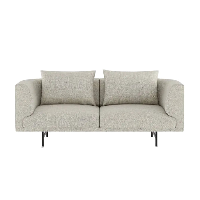 Sofa 2-osobová CHIMNEY jasnosivá boucle s černým podstavcem [Antonina] [Amelia spr]