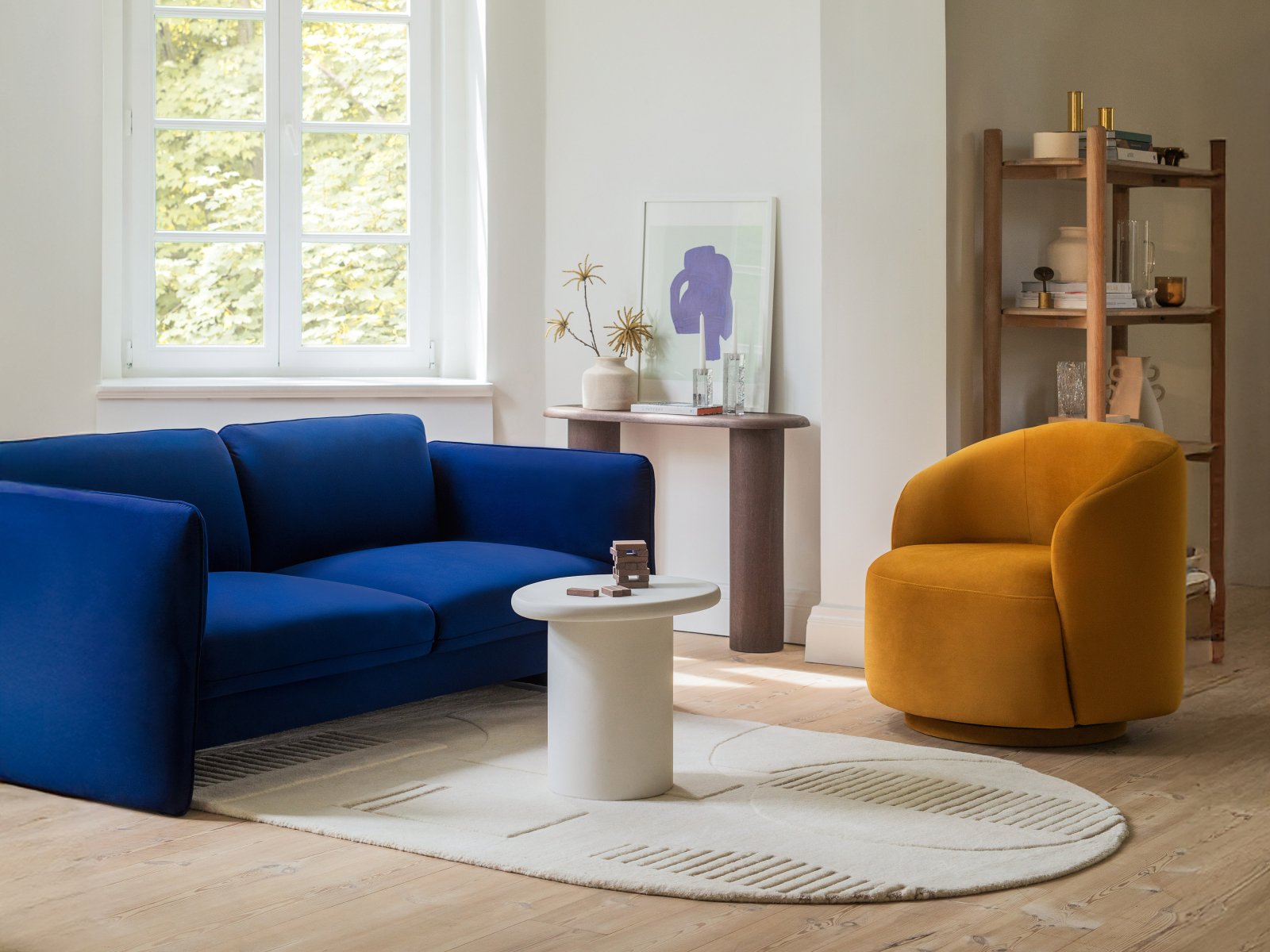 Sofa sametová 3-osobová GEORGIA tmavě šedá