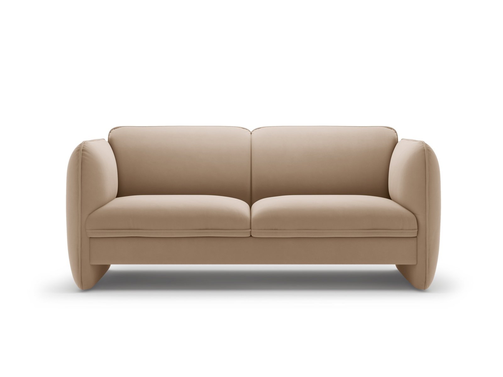 Georgia Almond Beige Velvet 2-Seater Sofa