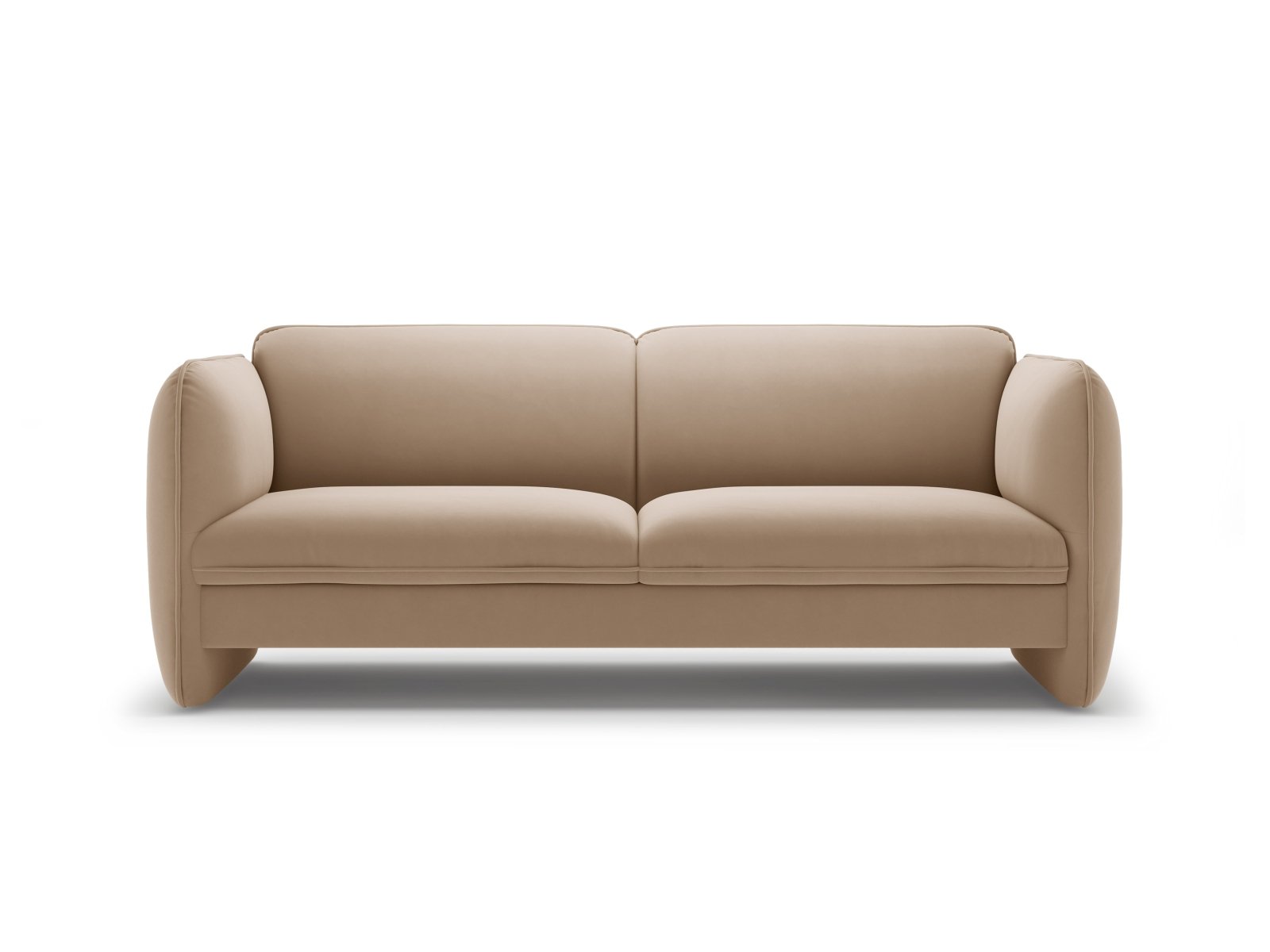 Sofa sametová 3-osobová GEORGIA mandlově béžová