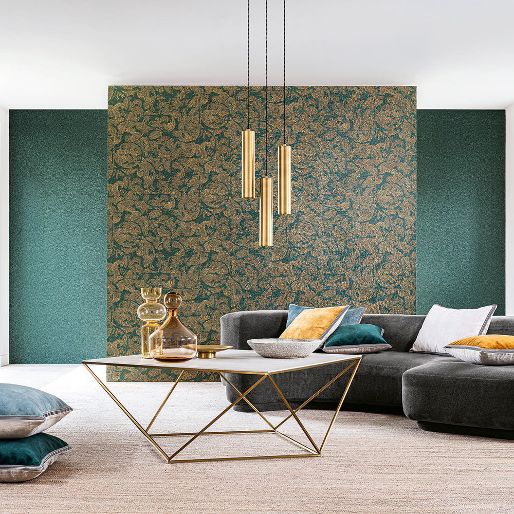 Tapeta strukturovaná s mozaikou v ornamentu VENETIE - NOIR/DORE černá se zlatým