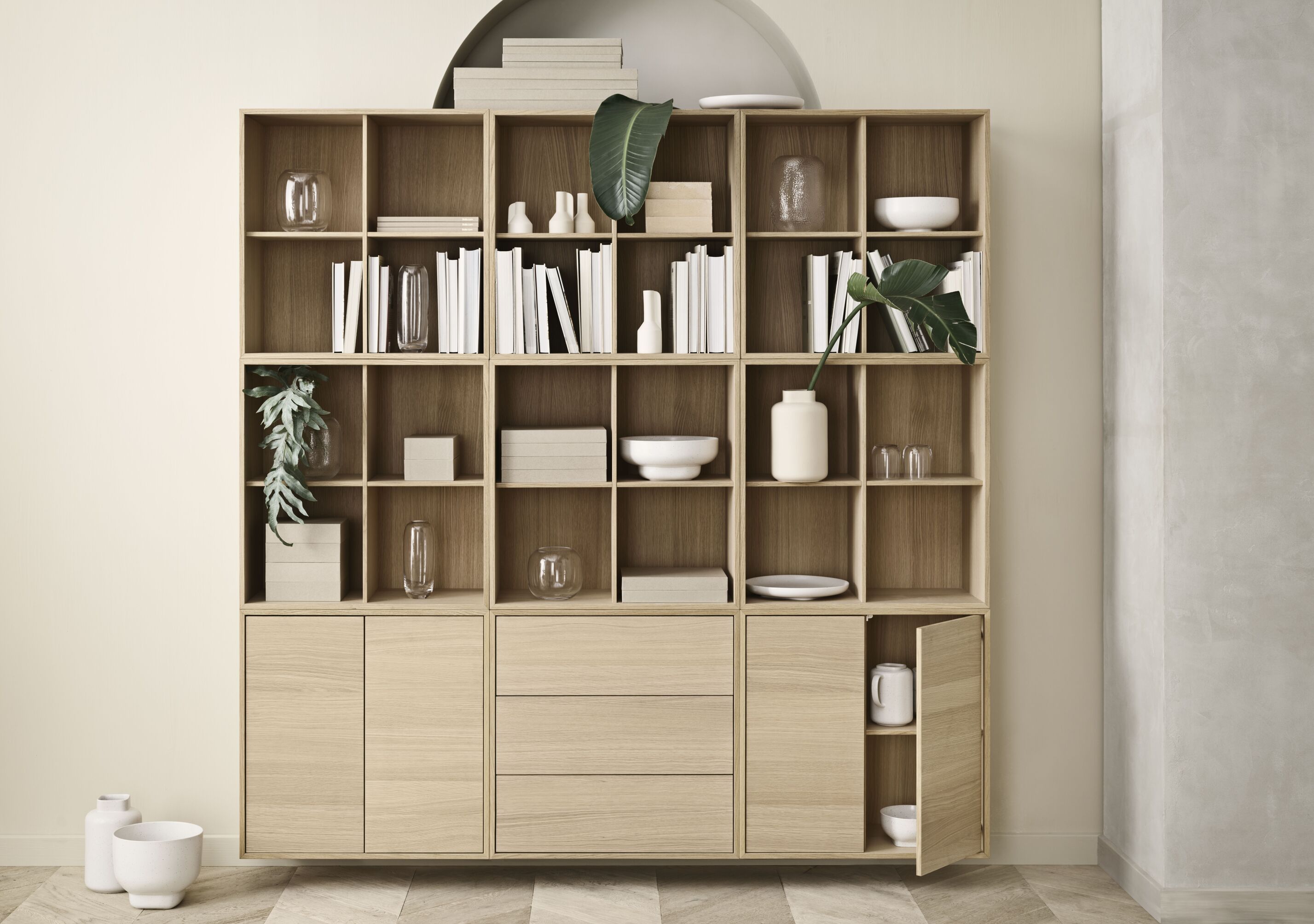 Regál CASE z dubového dýhy