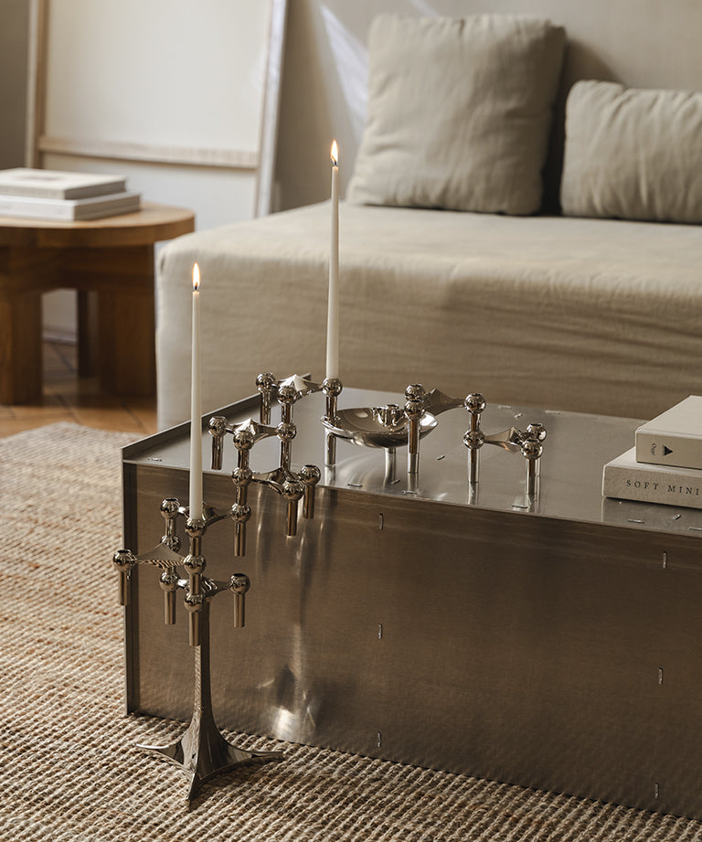 Świecznik wysoki STOFF NAGEL chrom