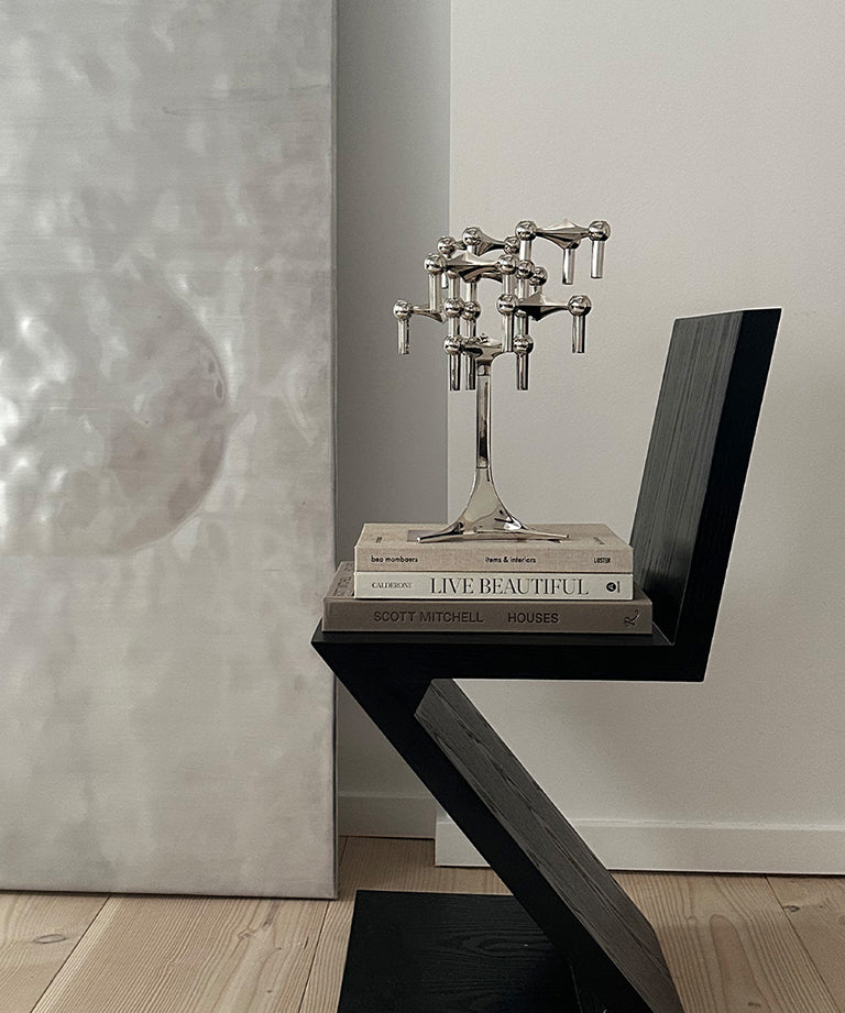 Świecznik wysoki STOFF NAGEL chrom