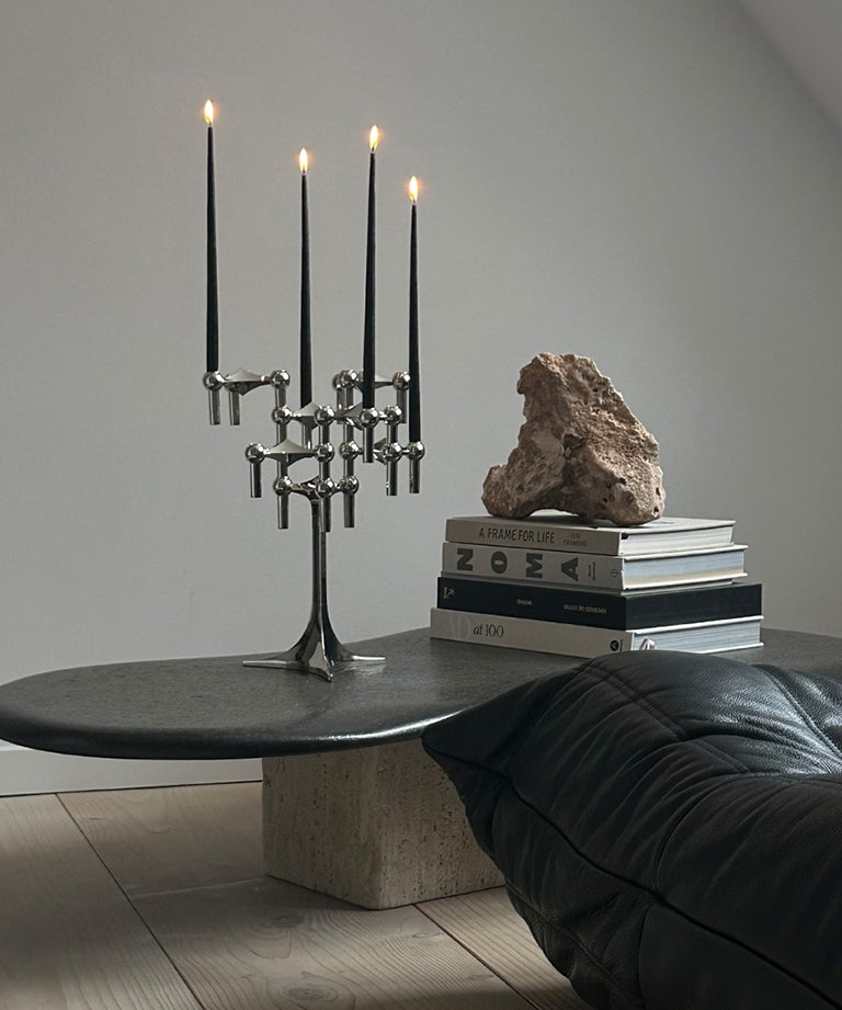 Świecznik wysoki STOFF NAGEL chrom