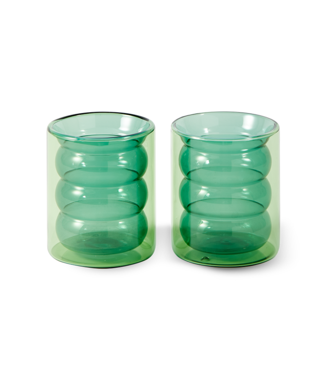 CHUBBY dark green glass set