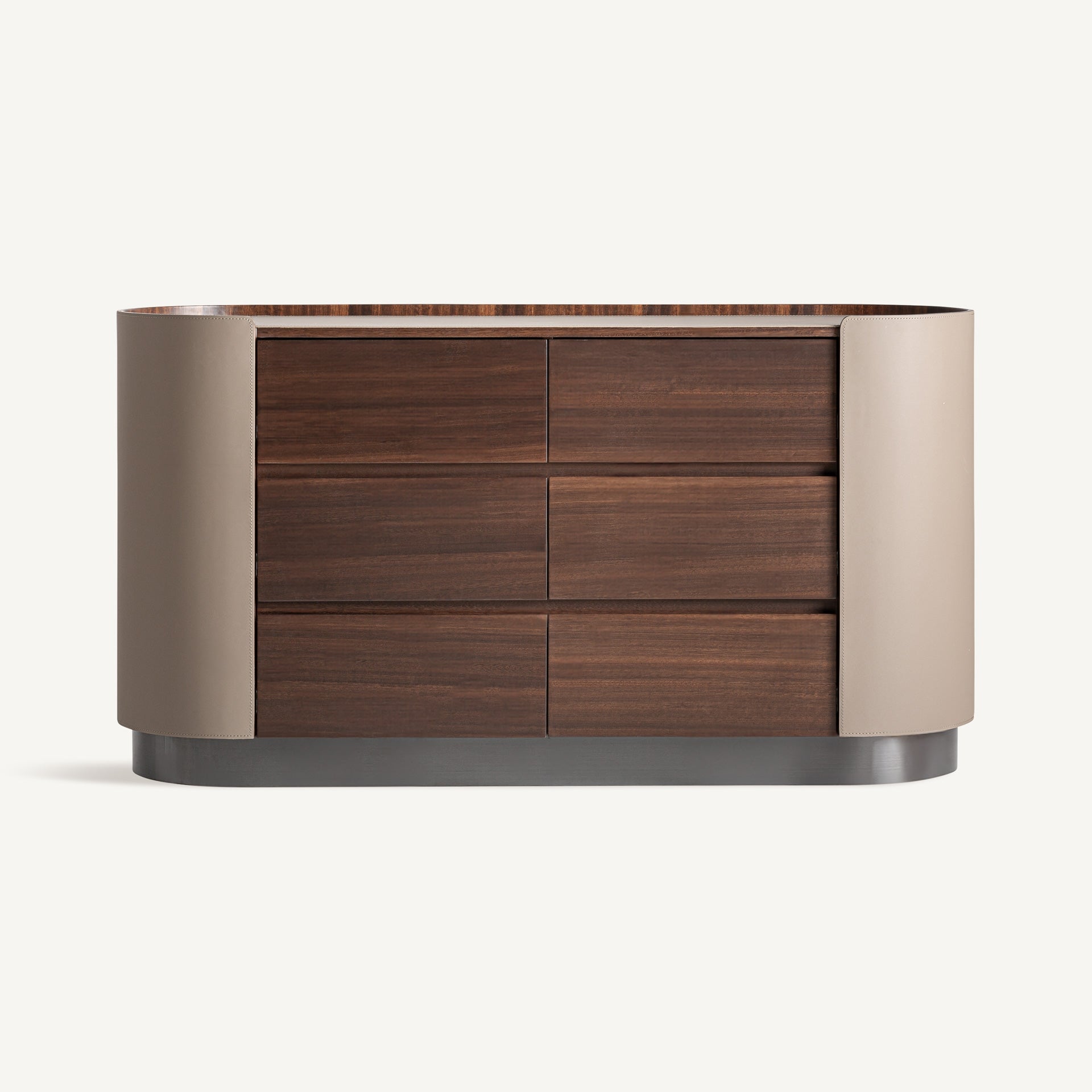 KANDERN Chest of Drawers in Eucalyptus Veneer with Beige Finish