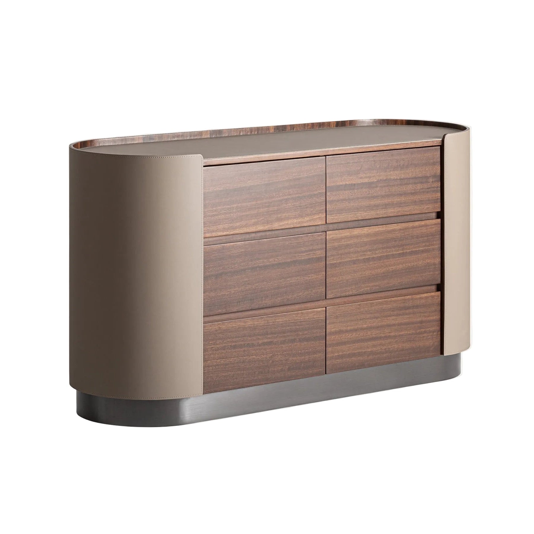 KANDERN Chest of Drawers in Eucalyptus Veneer with Beige Finish