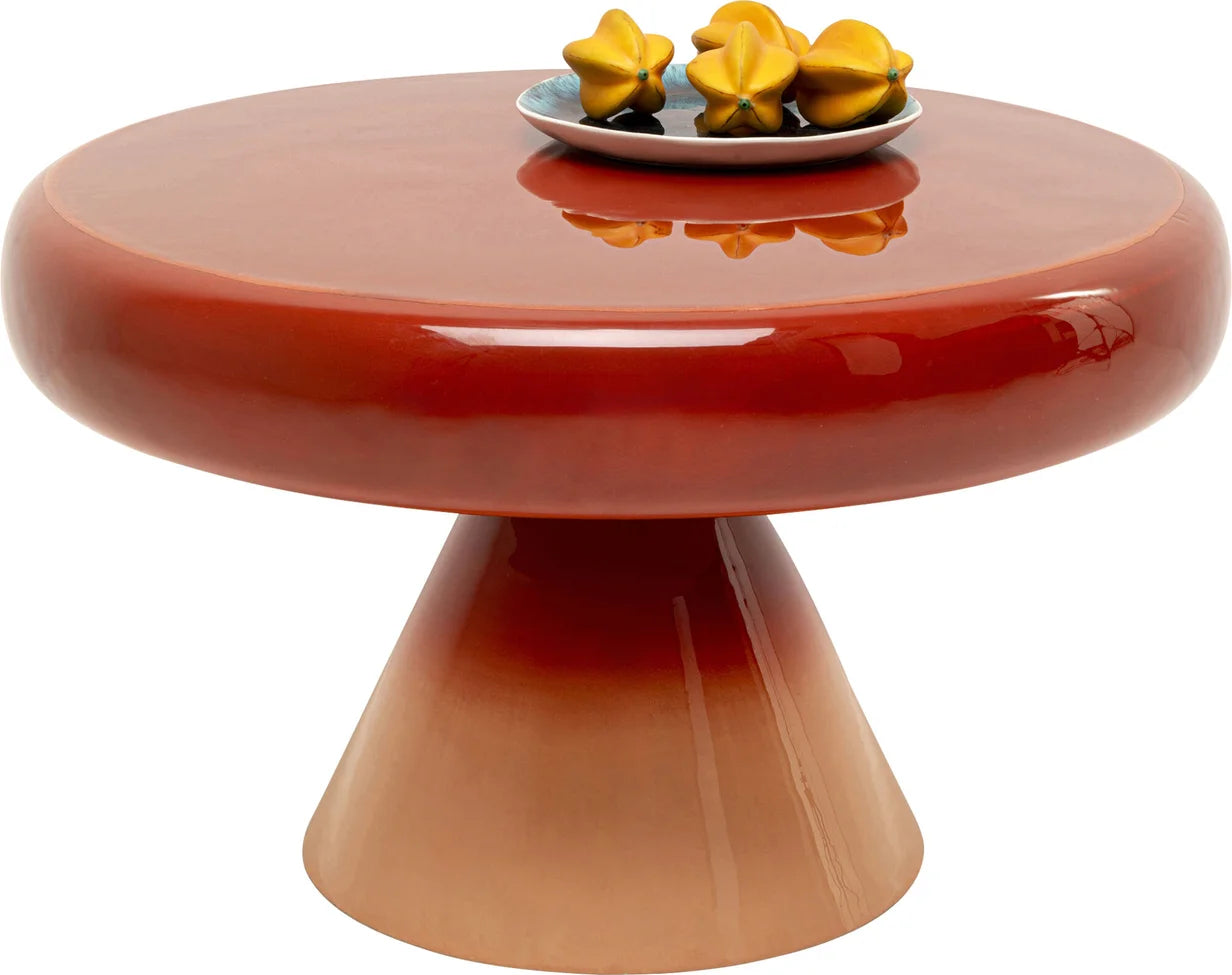 RICI red coffee table with orange