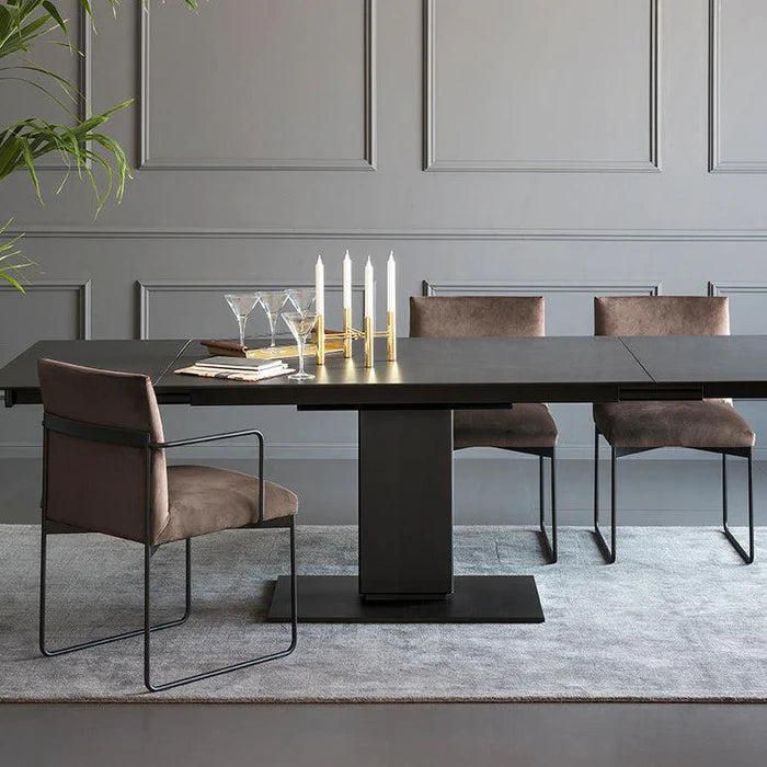 GALA upholstered chair with a golden base