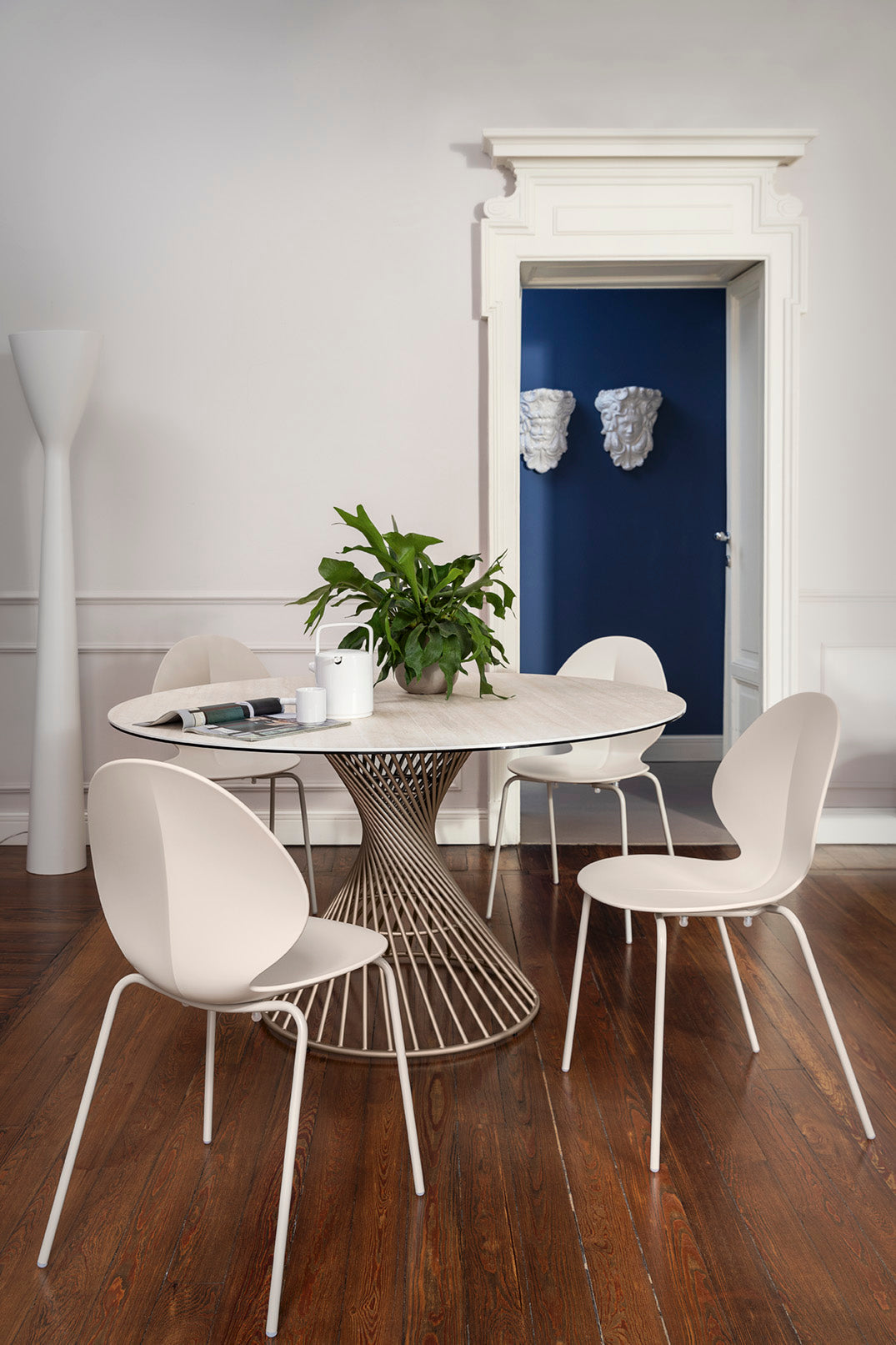 BASIL Chair with White Seat and White Metal Base