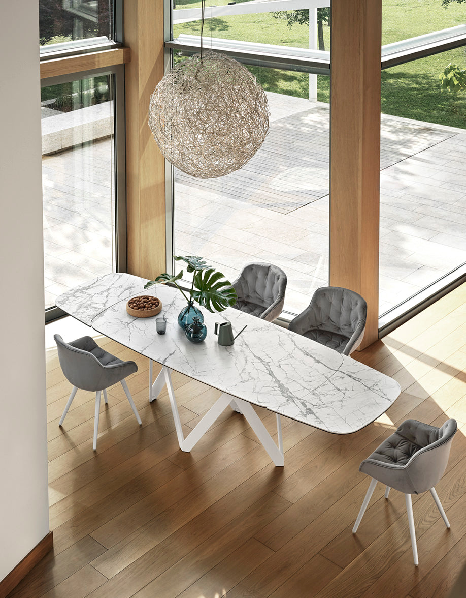 IGLOO Armchair with Upholstered Seat and Black Wooden Base