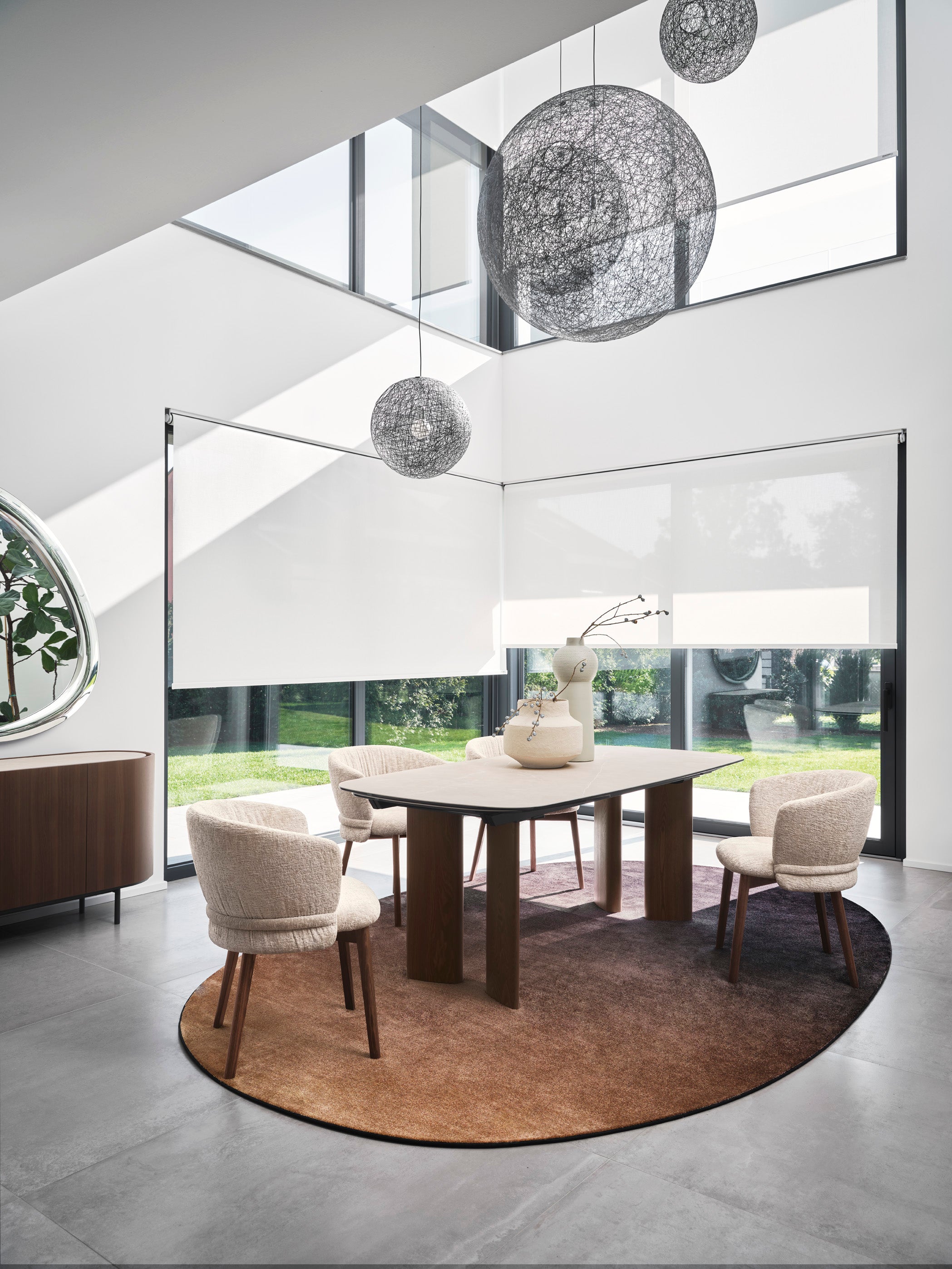 Rozkládací stůl SANDY béžová deska s tmavým dřevěným podstavcem