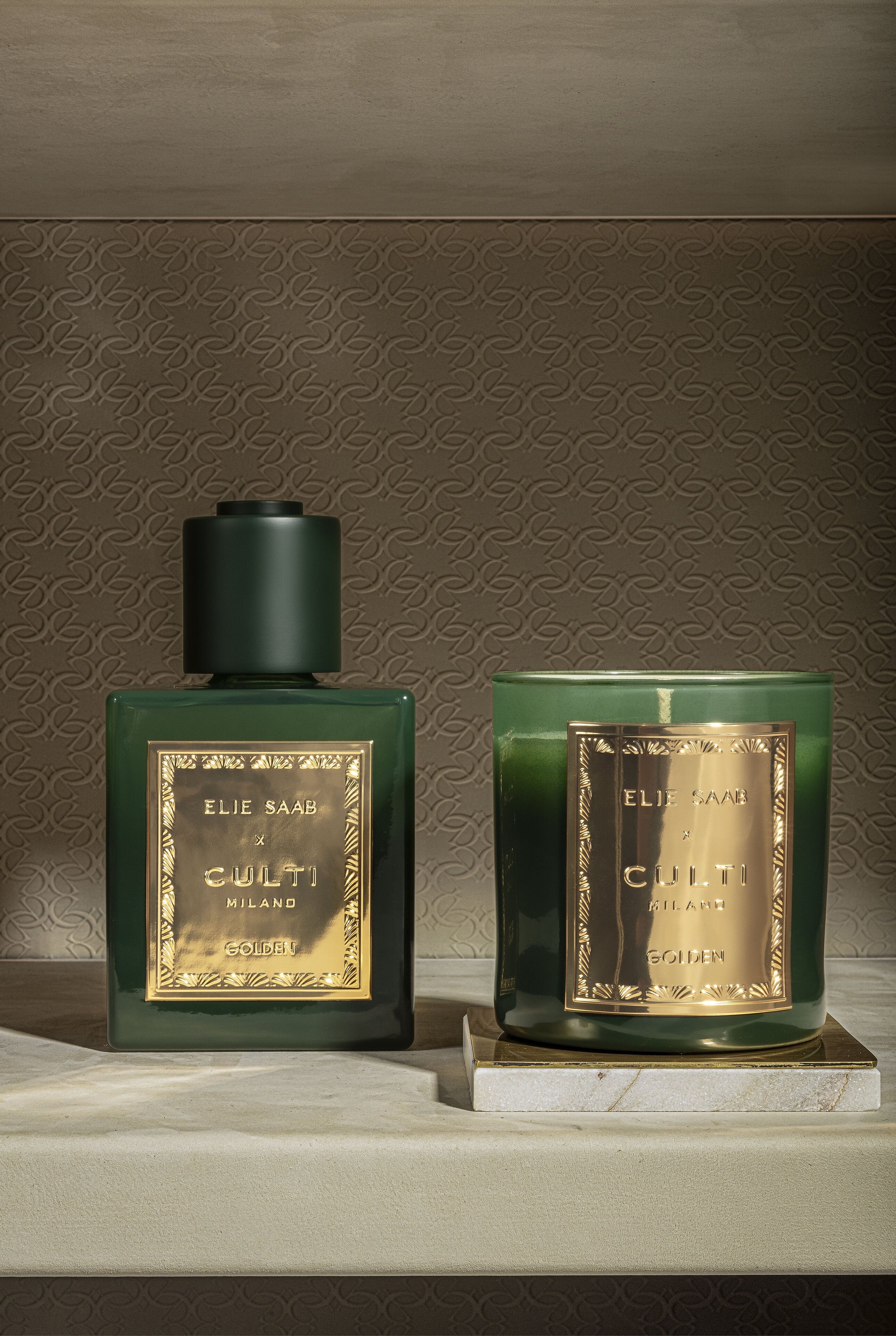 GOLDEN fragrance diffuser with notes of bitter orange, mandarin, ginger, orange blossom, and cedar.