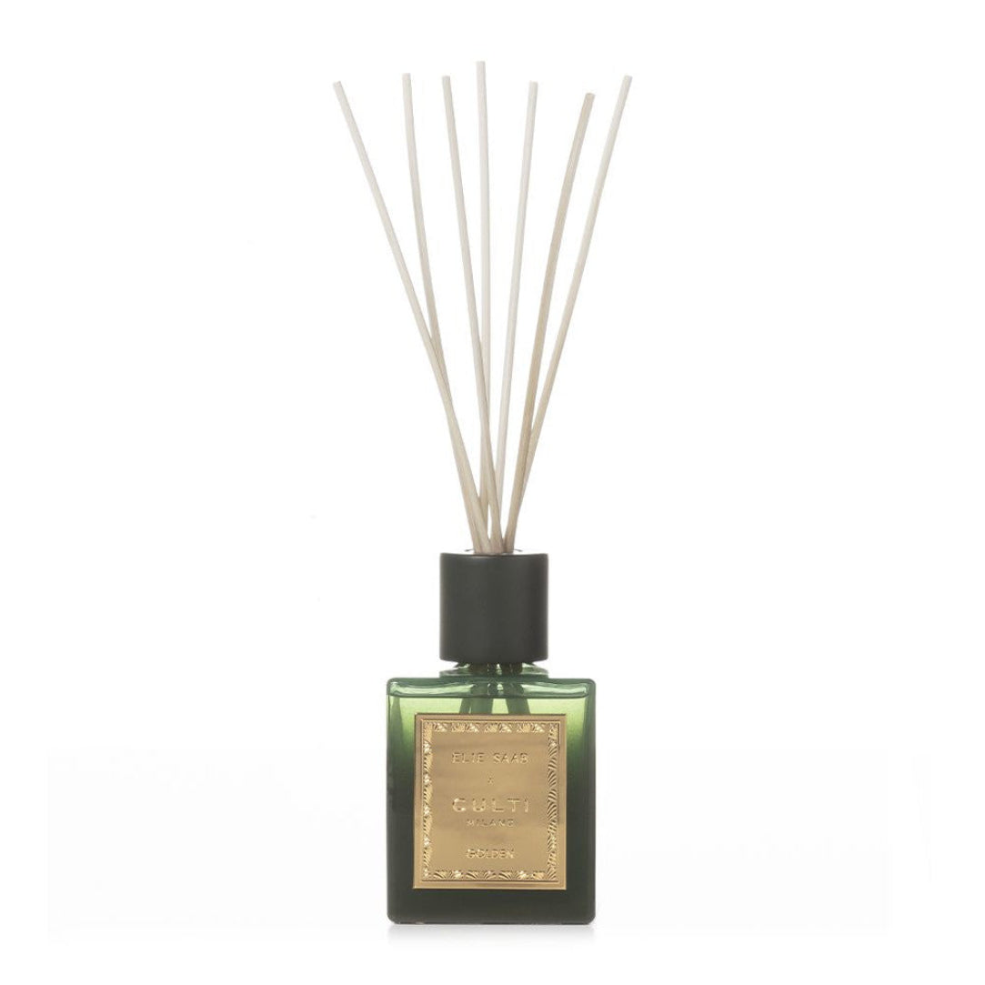 GOLDEN fragrance diffuser with notes of bitter orange, mandarin, ginger, orange blossom, and cedar.