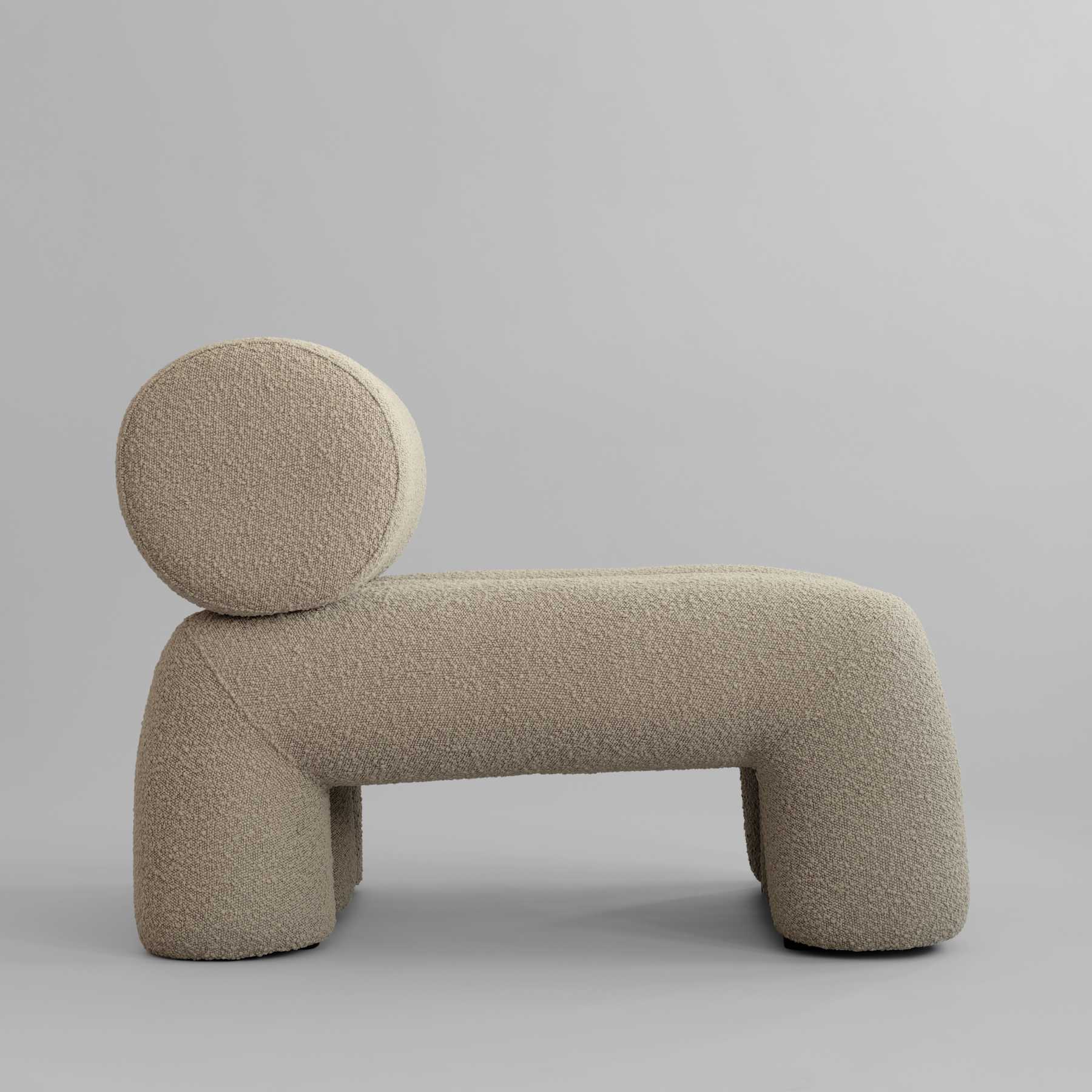 FOKU armchair in sandy boucle