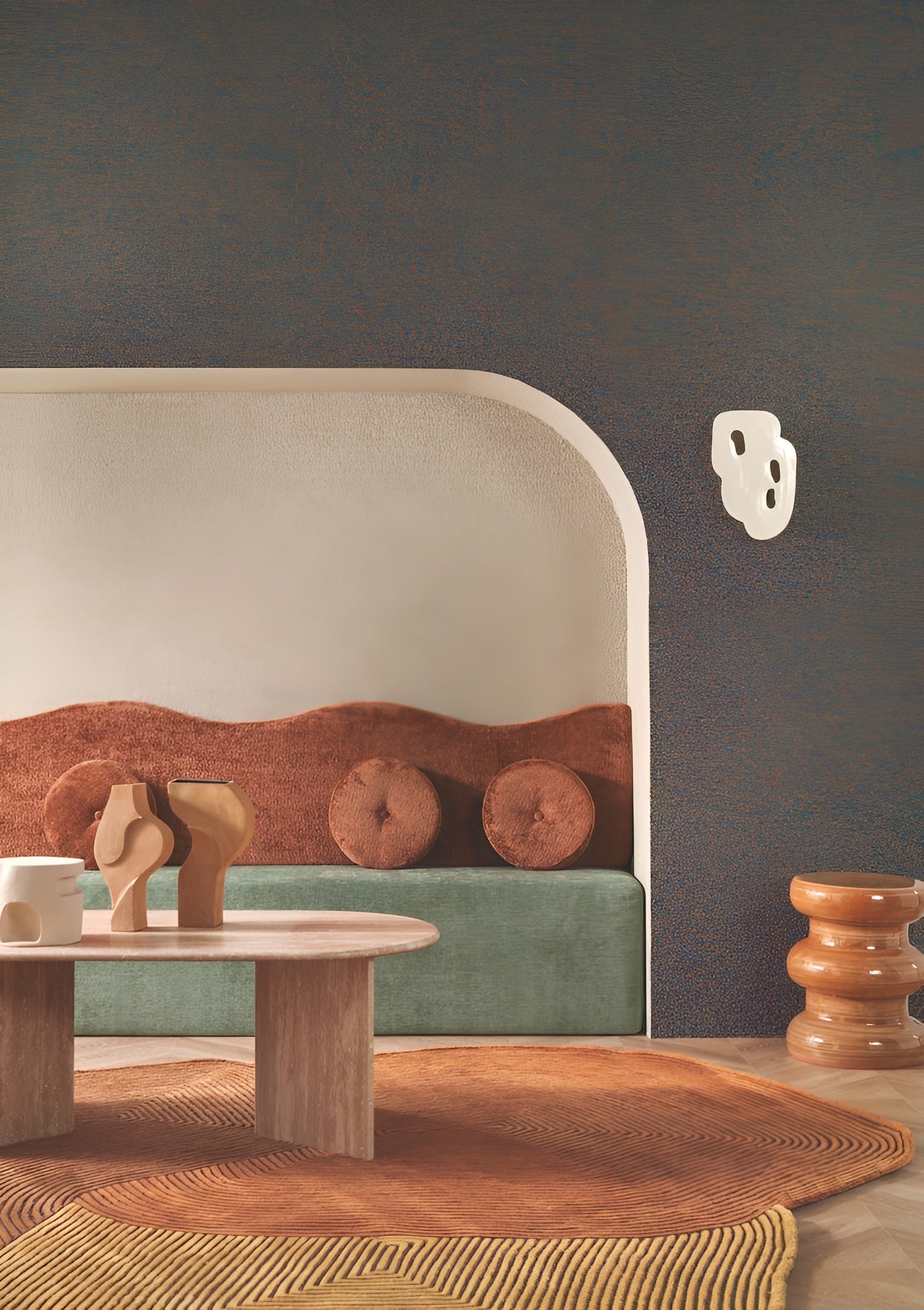 Tapeta tekstylna strukturalna boucle EXQUIS - ANTHRACITE / FAUVE antracytowy z brązem