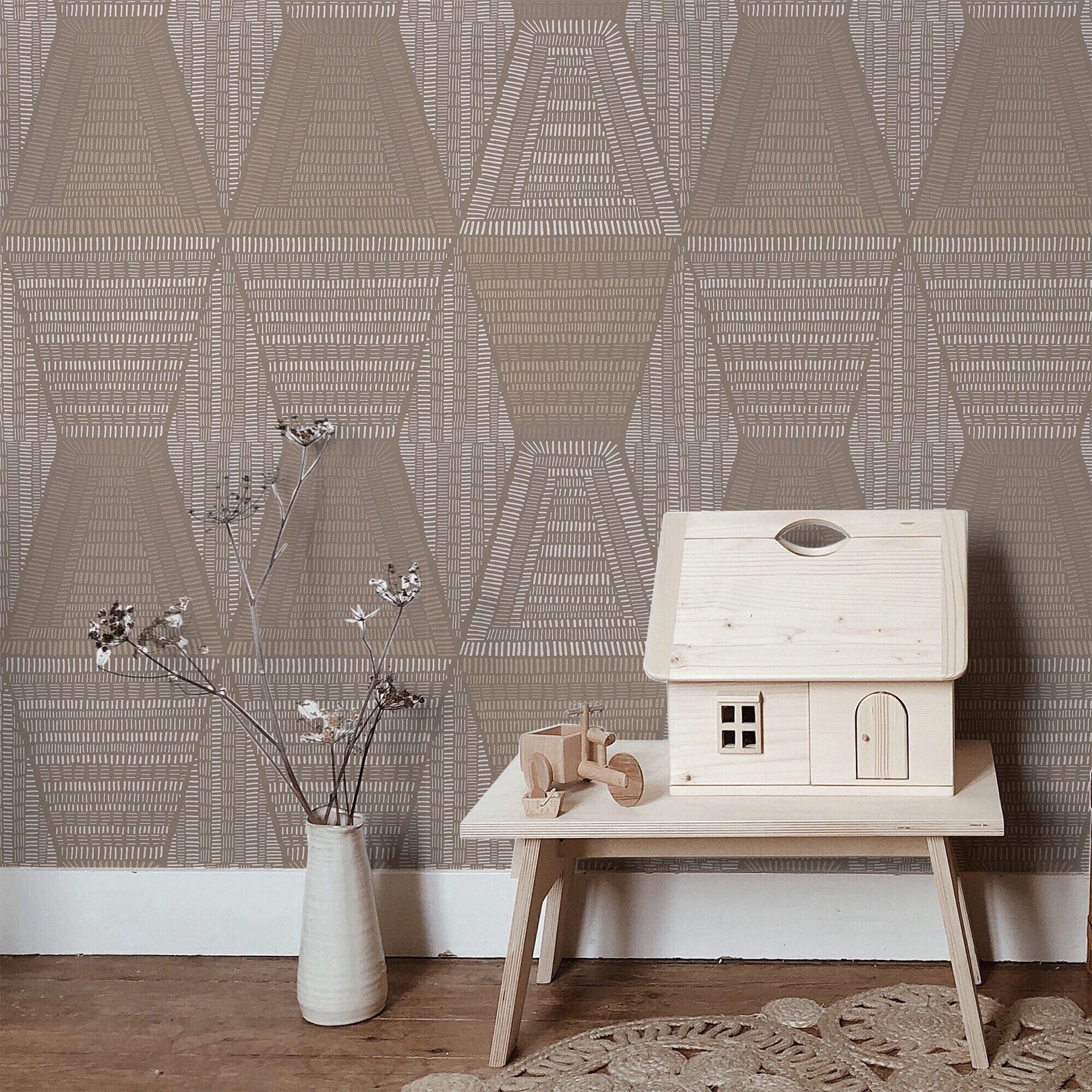 Tapeta s abstraktním vzorem DAIA - TAUPE jasný taupe