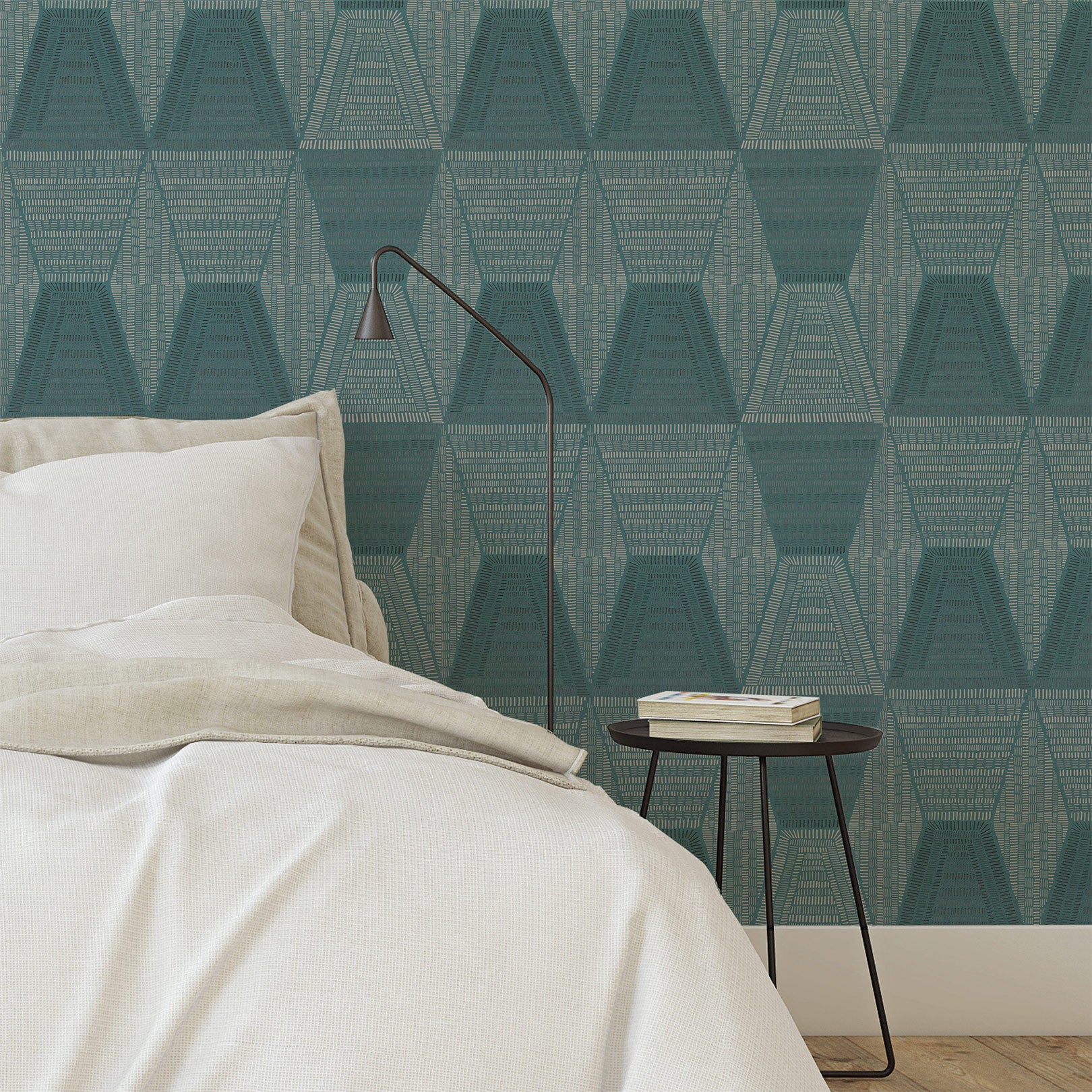DAIA Abstract Pattern Wallpaper - VERT IMPERIAL Muted Blue