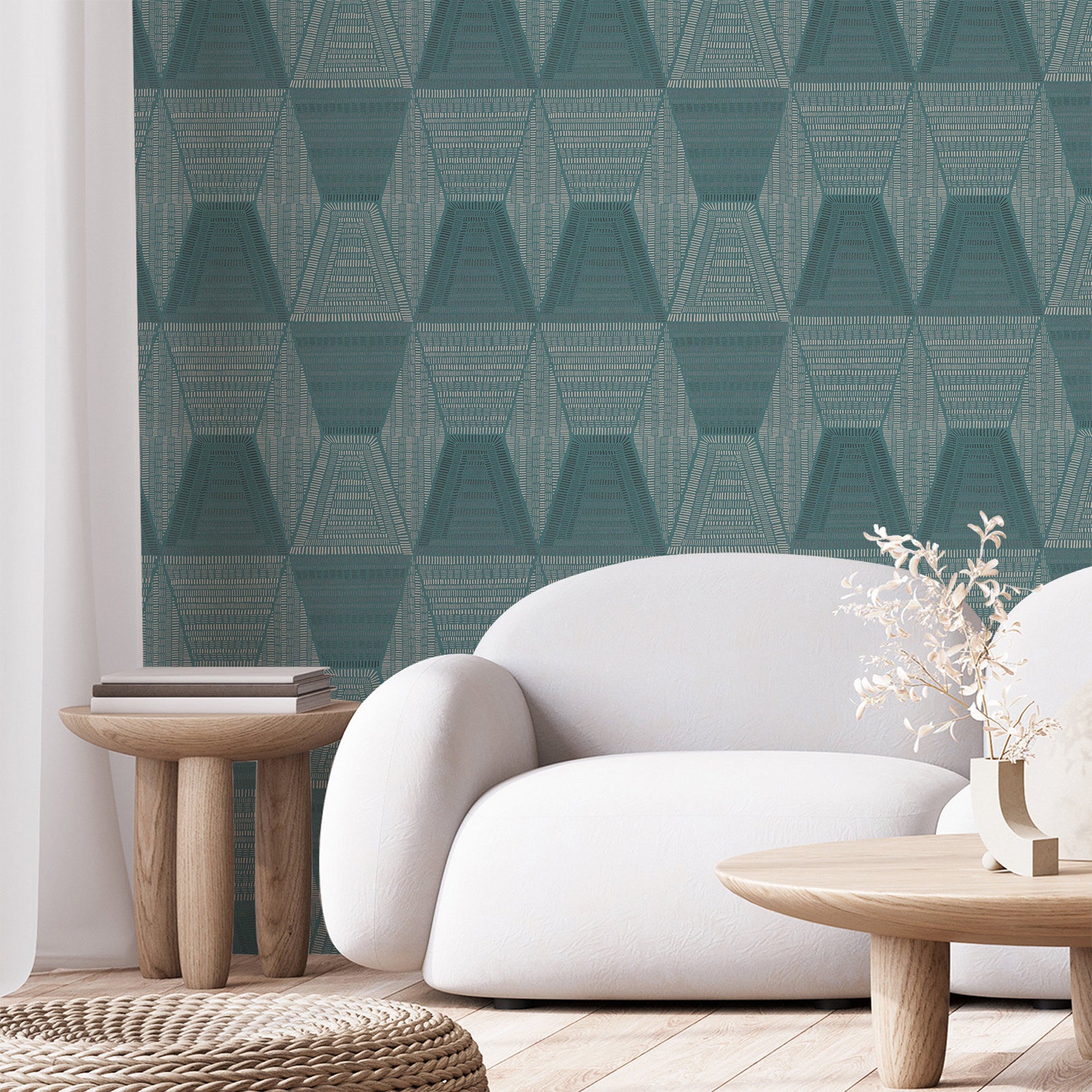 Tapeta s abstraktním vzorem DAIA - VERT IMPERIAL ztlumená modrá