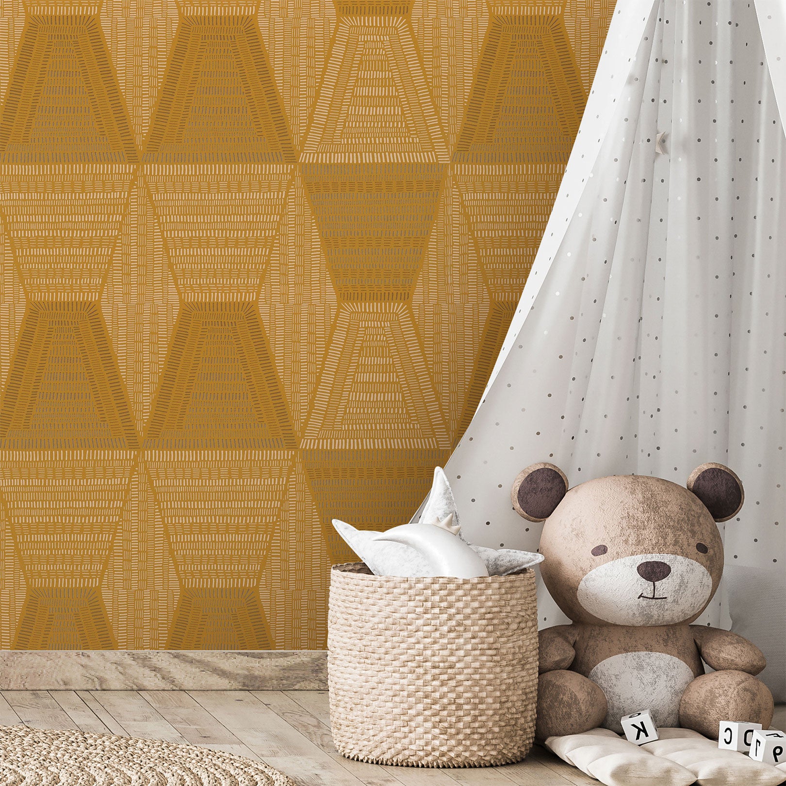 DAIA Abstract Pattern Wallpaper - OCRE Yellow