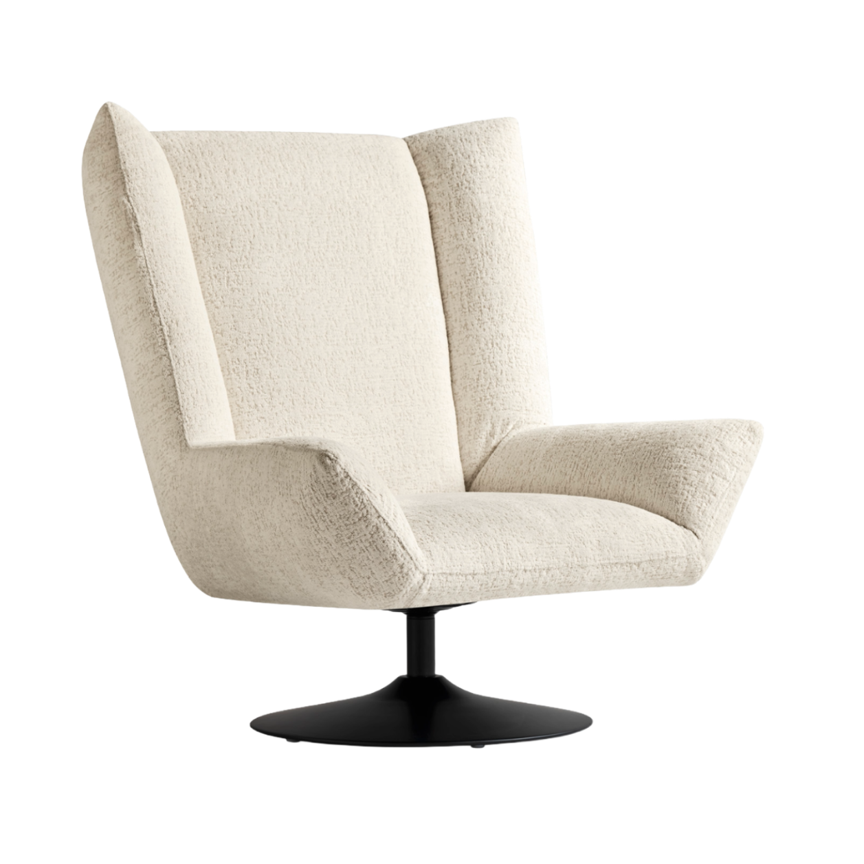 Swivel Armchair DALIA upholstered with a black base