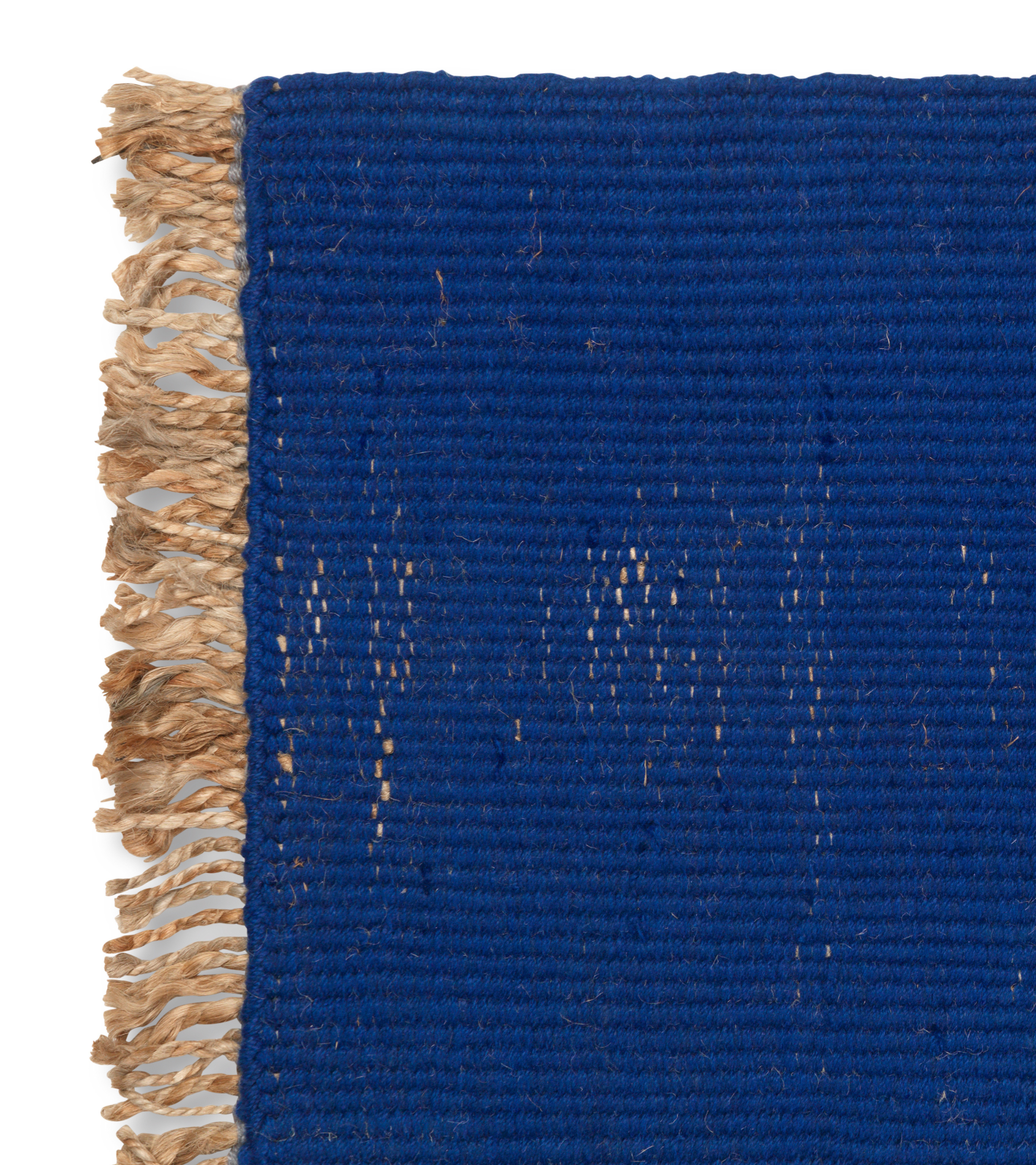 Dywanik BLOCK MAT jasnoniebieski z beżowymi frędzlami