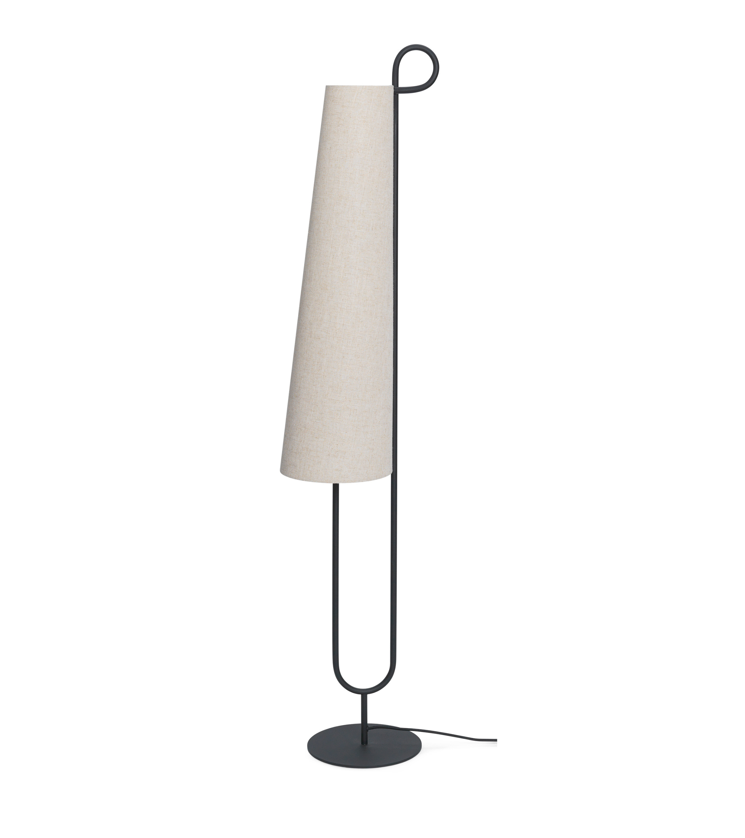 ANCORA floor lamp in broken white with a black base