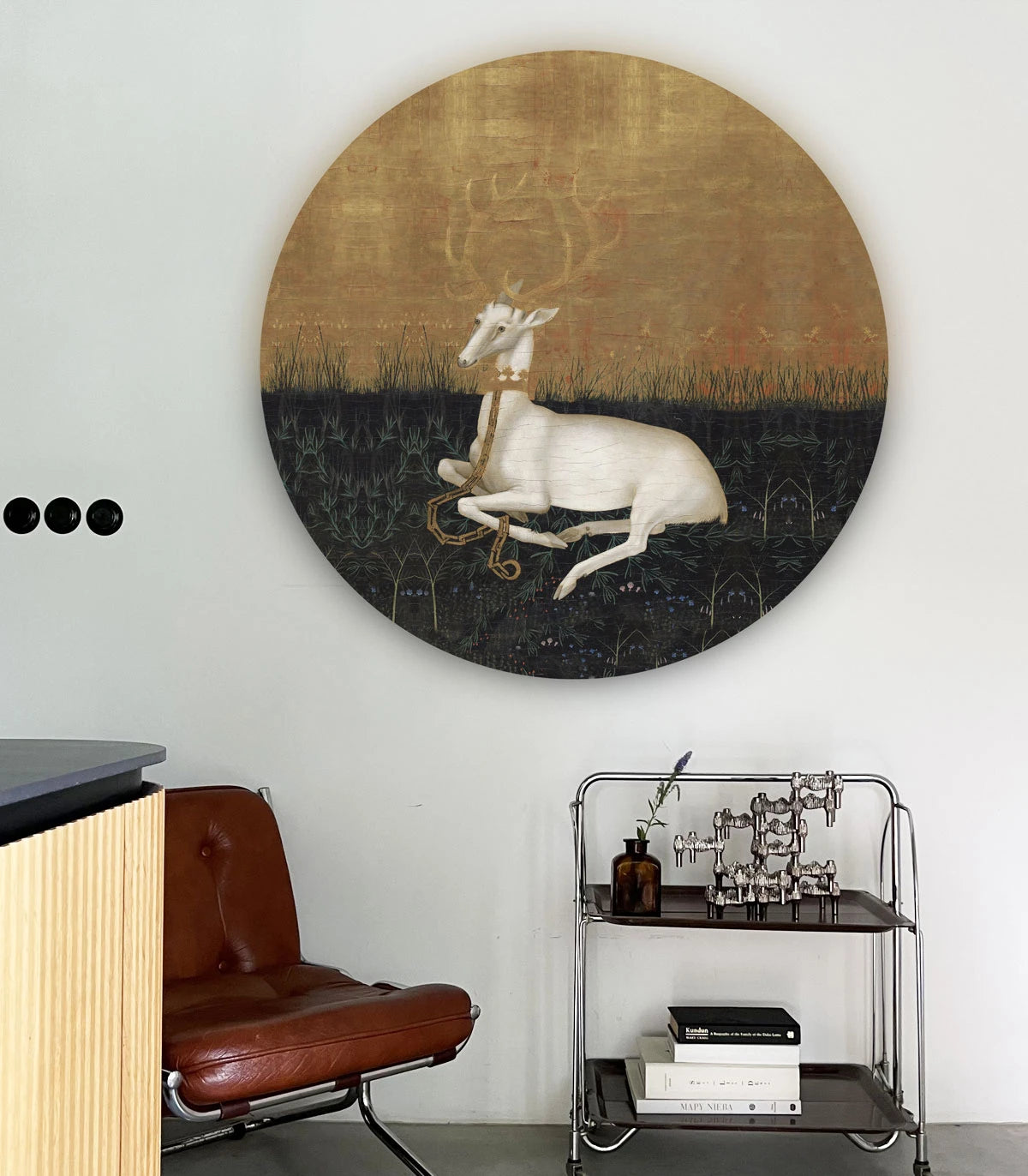 Circular Mural DOTS - MAJESTIC REST gold with green