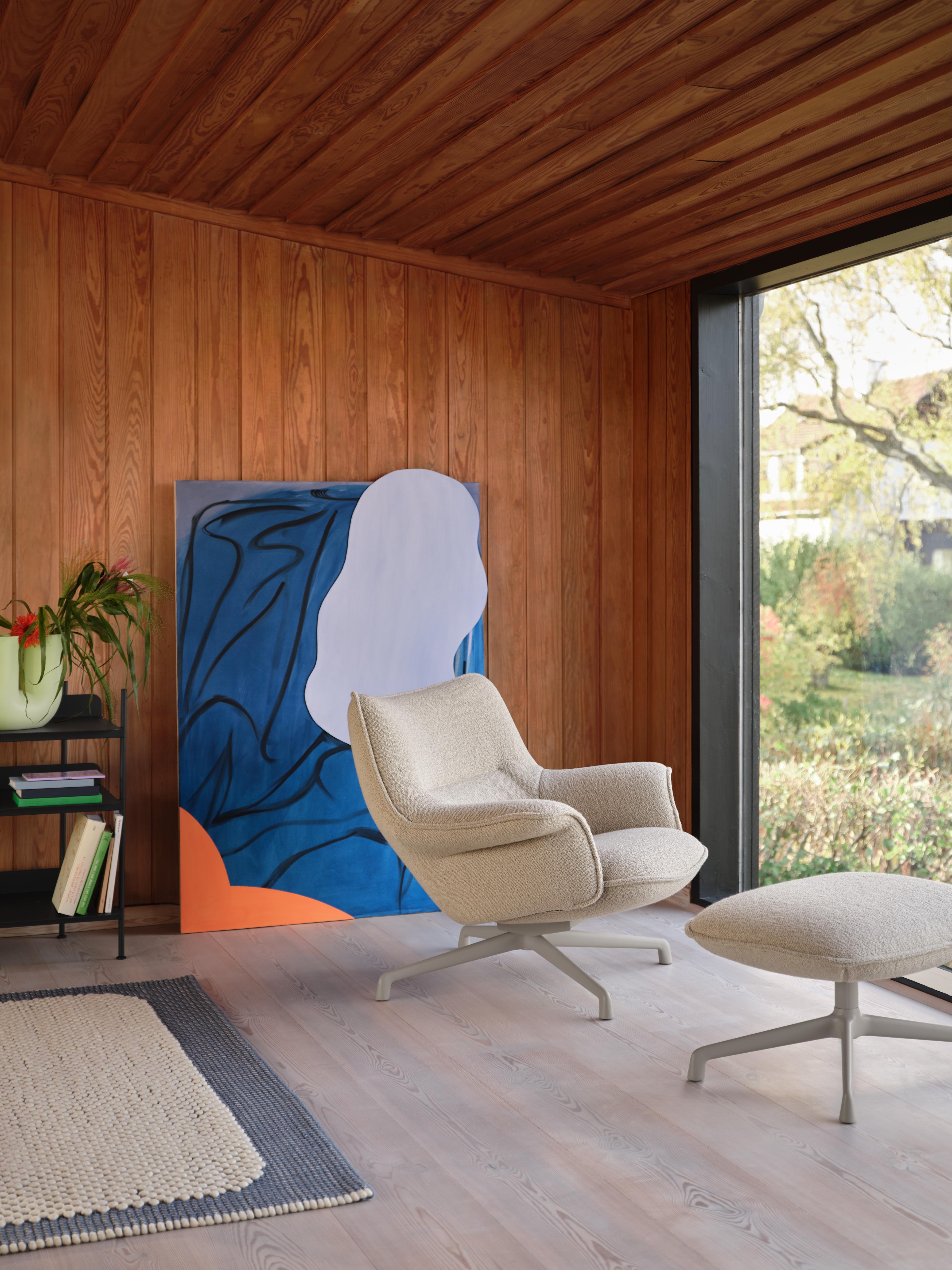 Otáčecí křeslo DOZE béžové s jasně šedým podstavcem