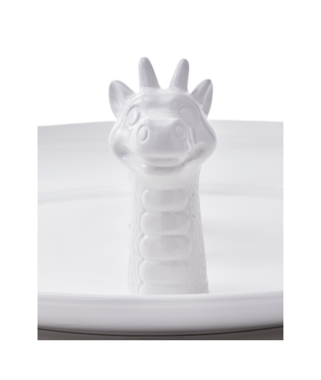 Decorative plate DRAGON white