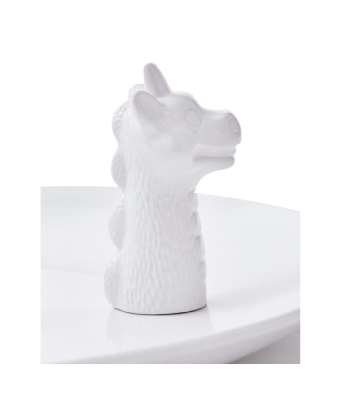 Decorative plate DRAGON white