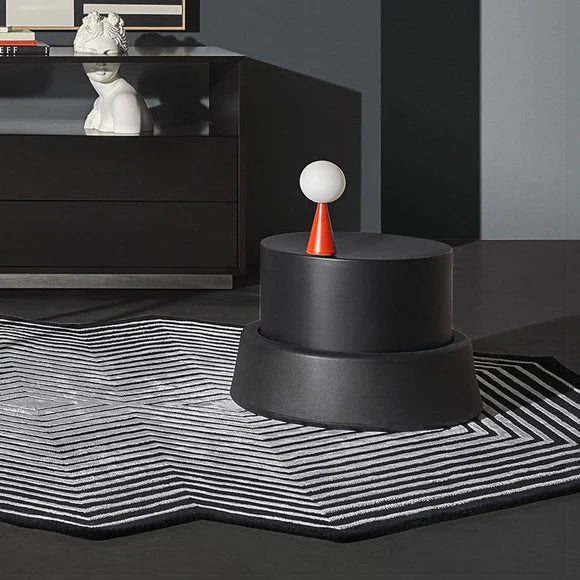 Pouf with arcad3 storage black