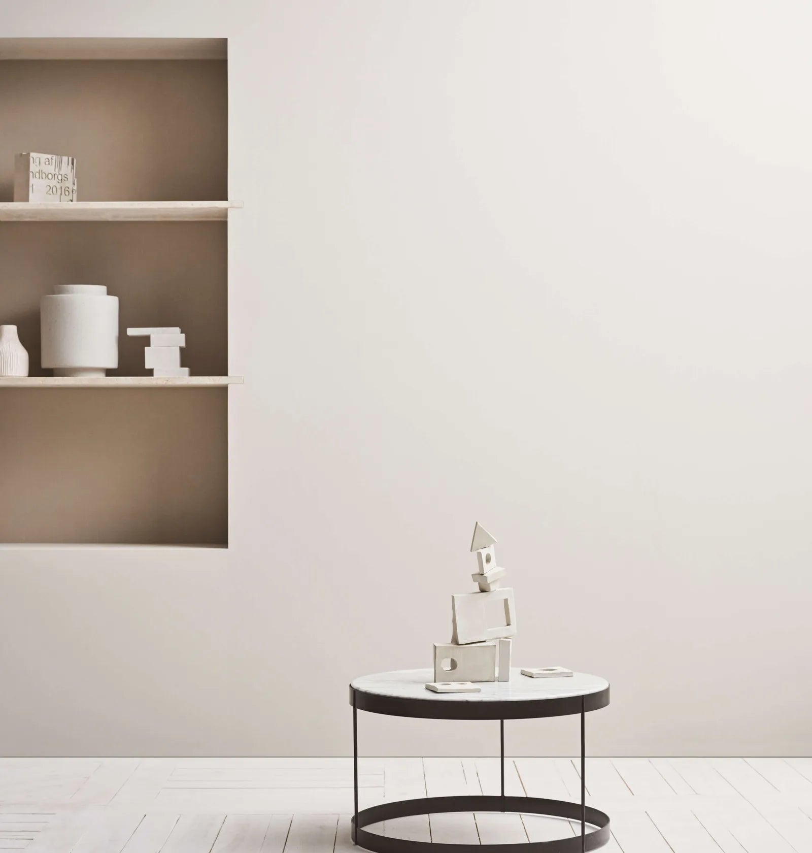 Konferenční stolek DRUM s kamennou deskou a šedým podstavcem