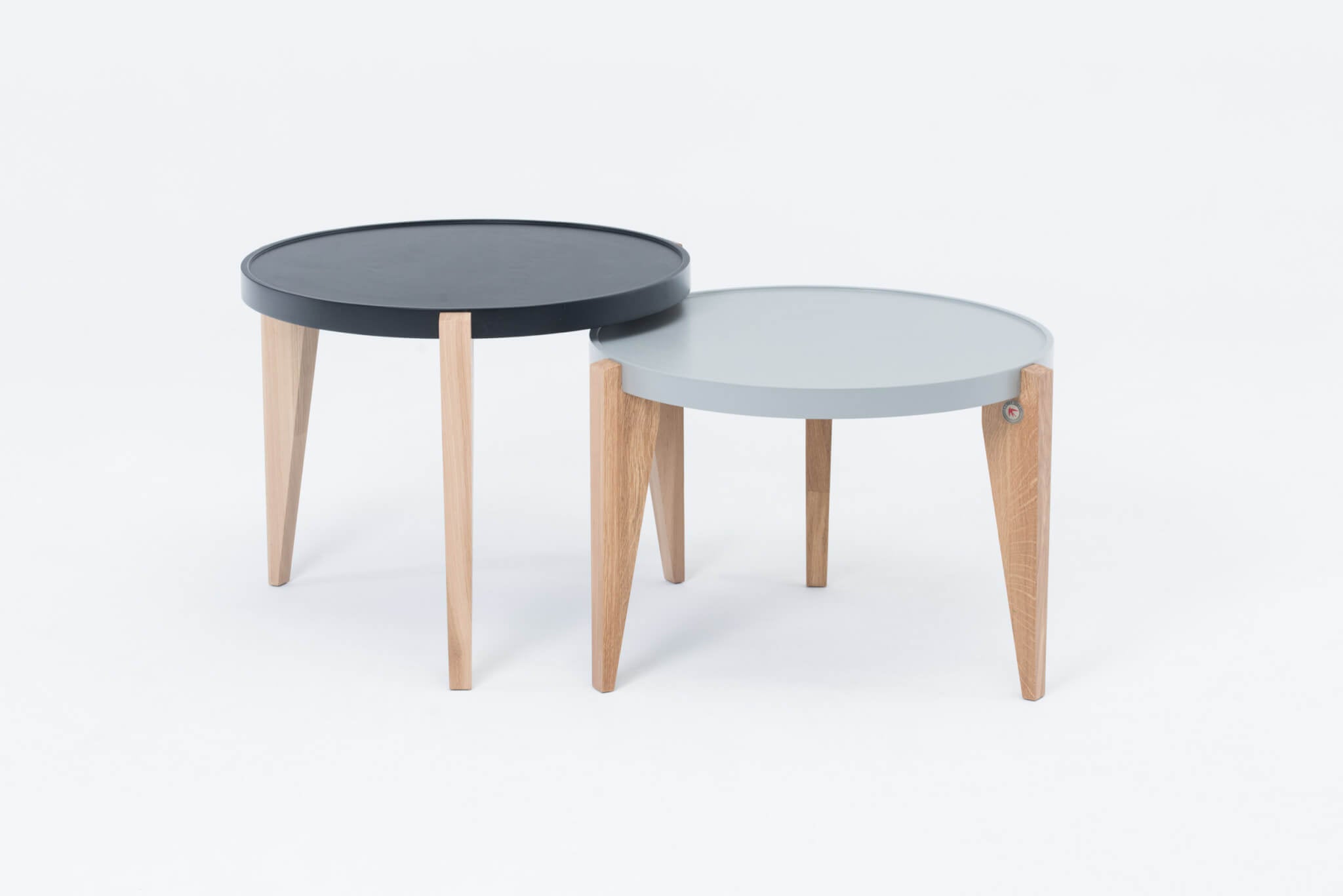 BONTRI table with a gray top and wooden base