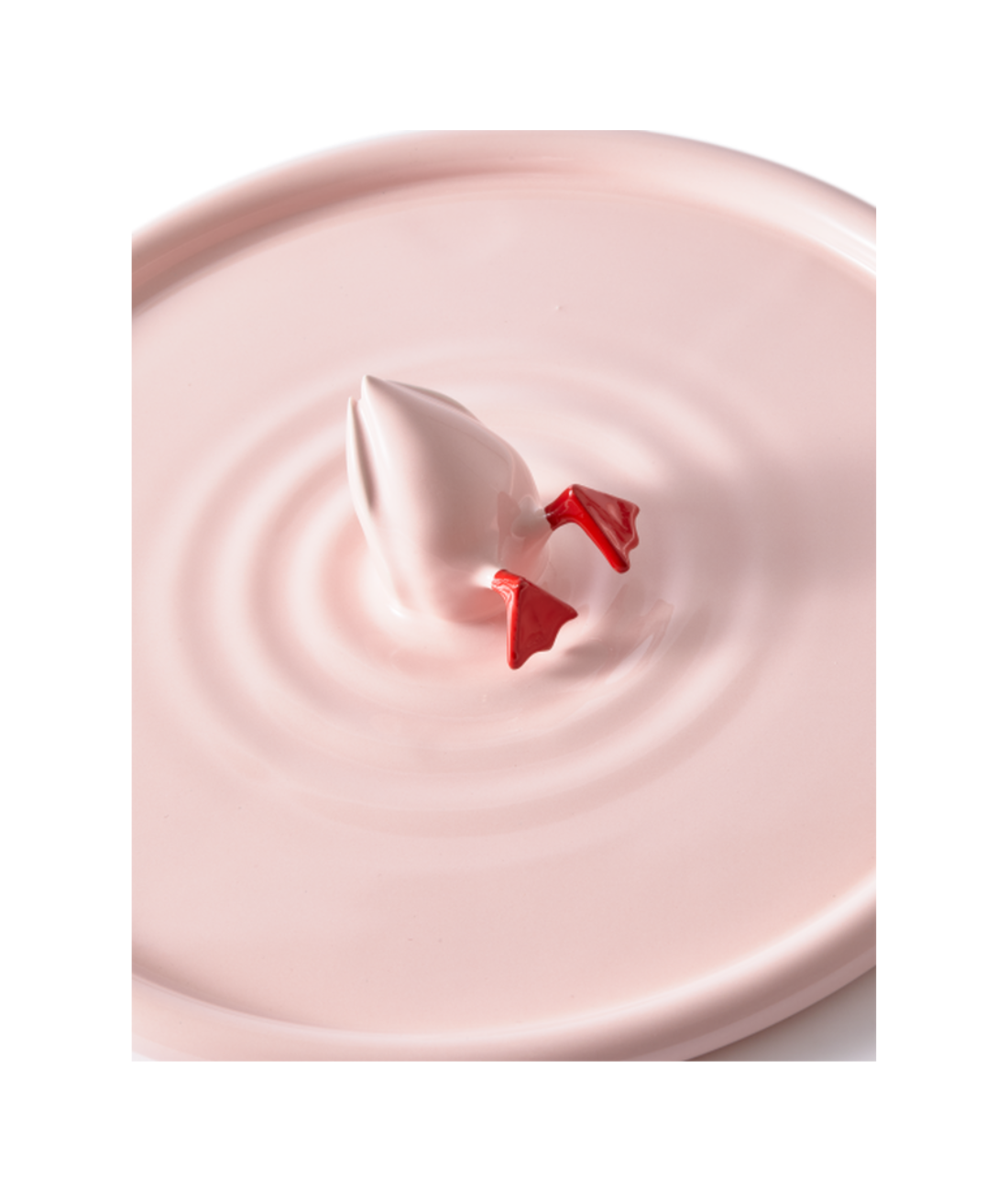 Talerz DIVING DUCK jasnoróżowy