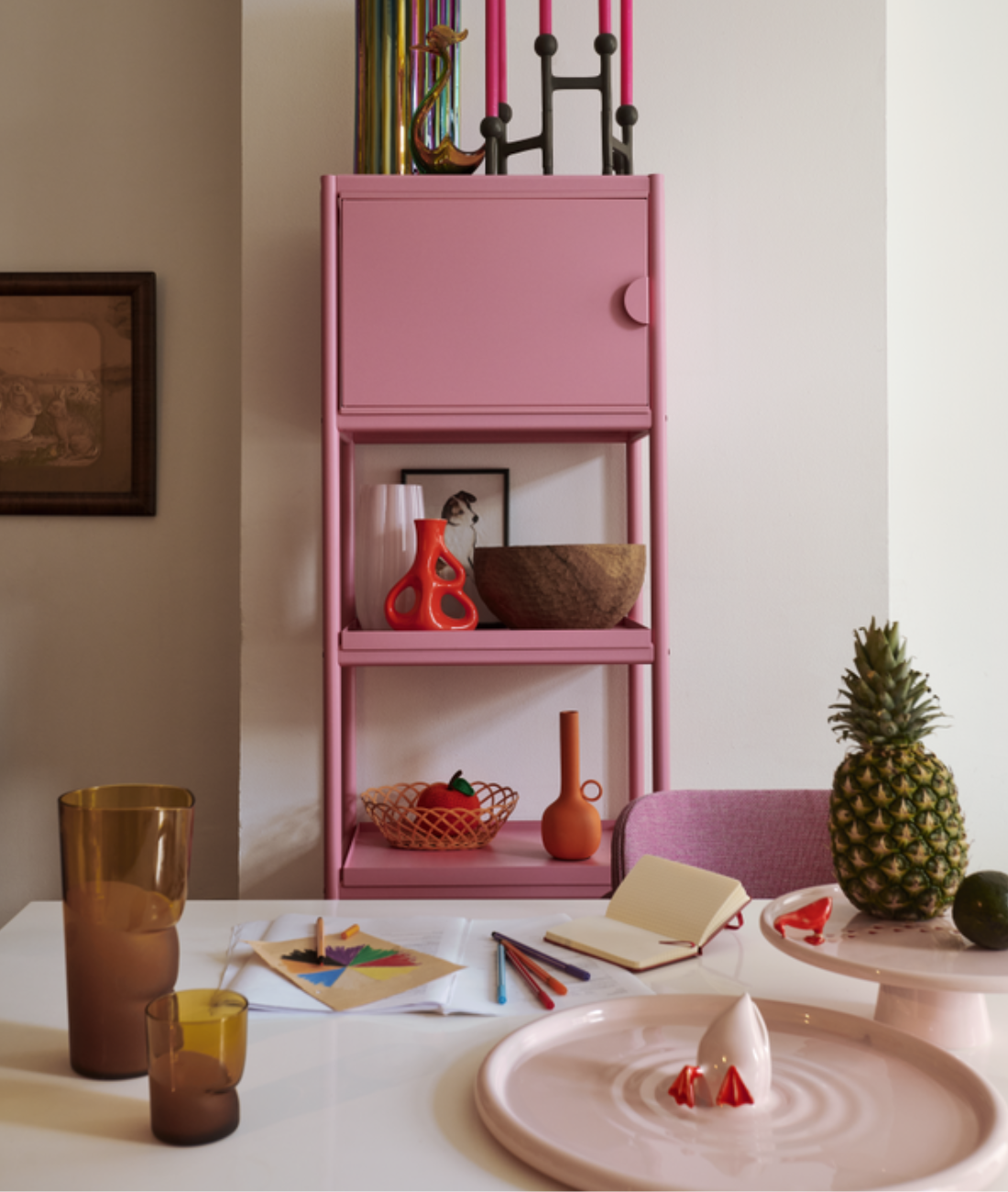 Talerz DIVING DUCK jasnoróżowy