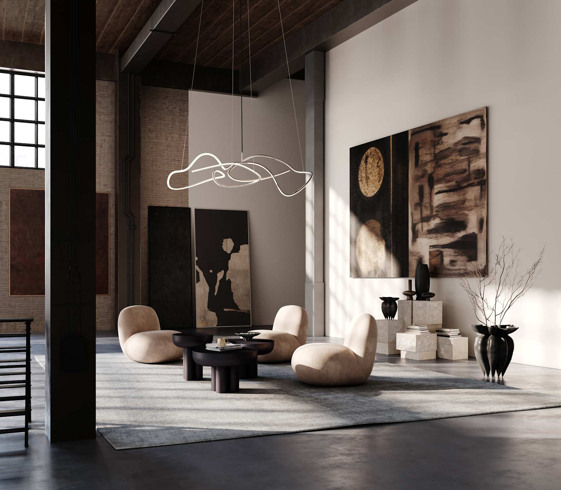 TEMPLE limestone coffee table