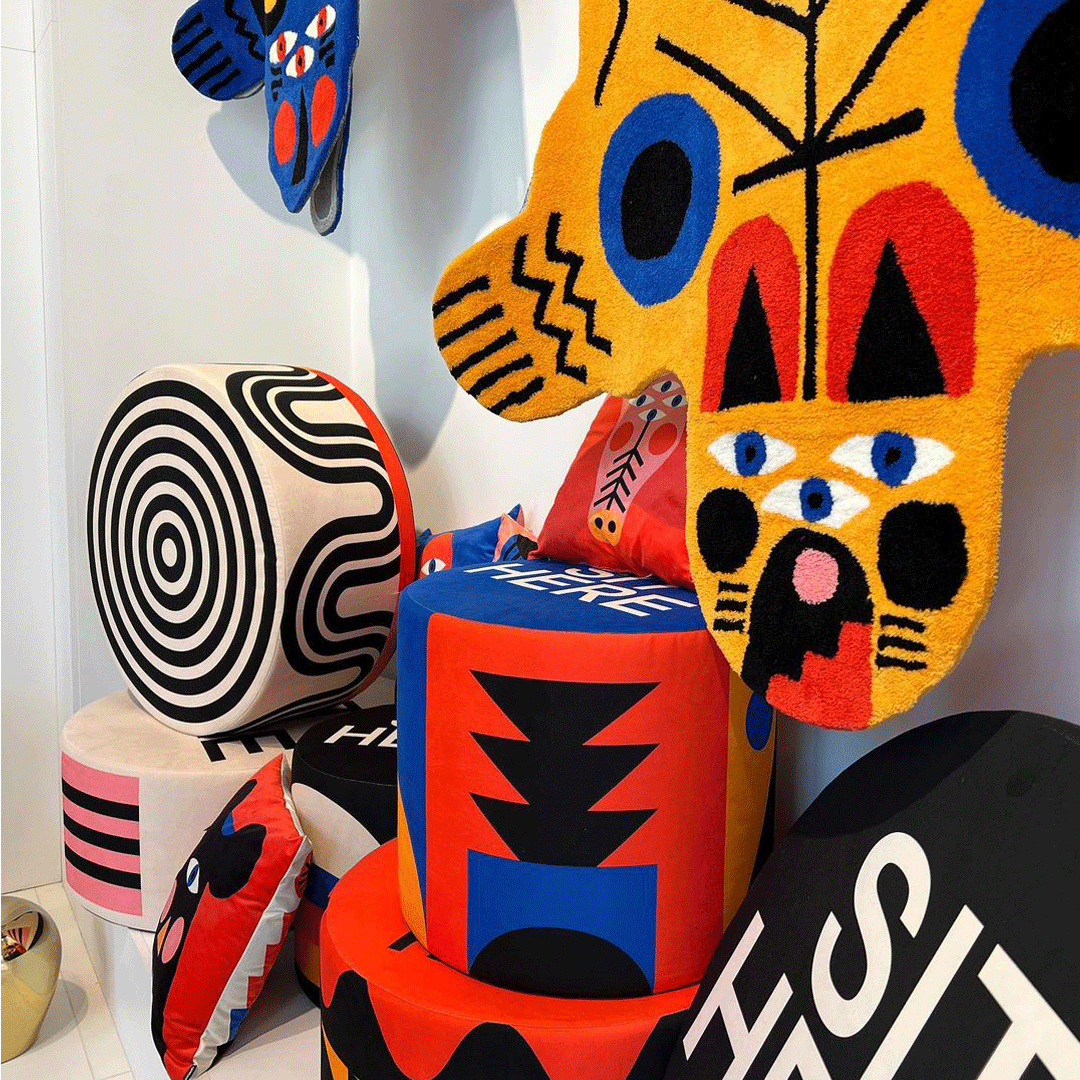 Dywan BLUE PANTHER niebieski Qeeboo    Eye on Design