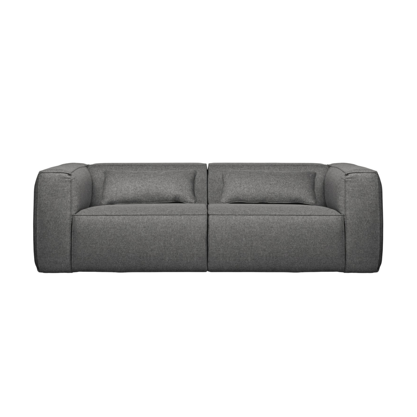 3.5-person sofa with bean gray cushions