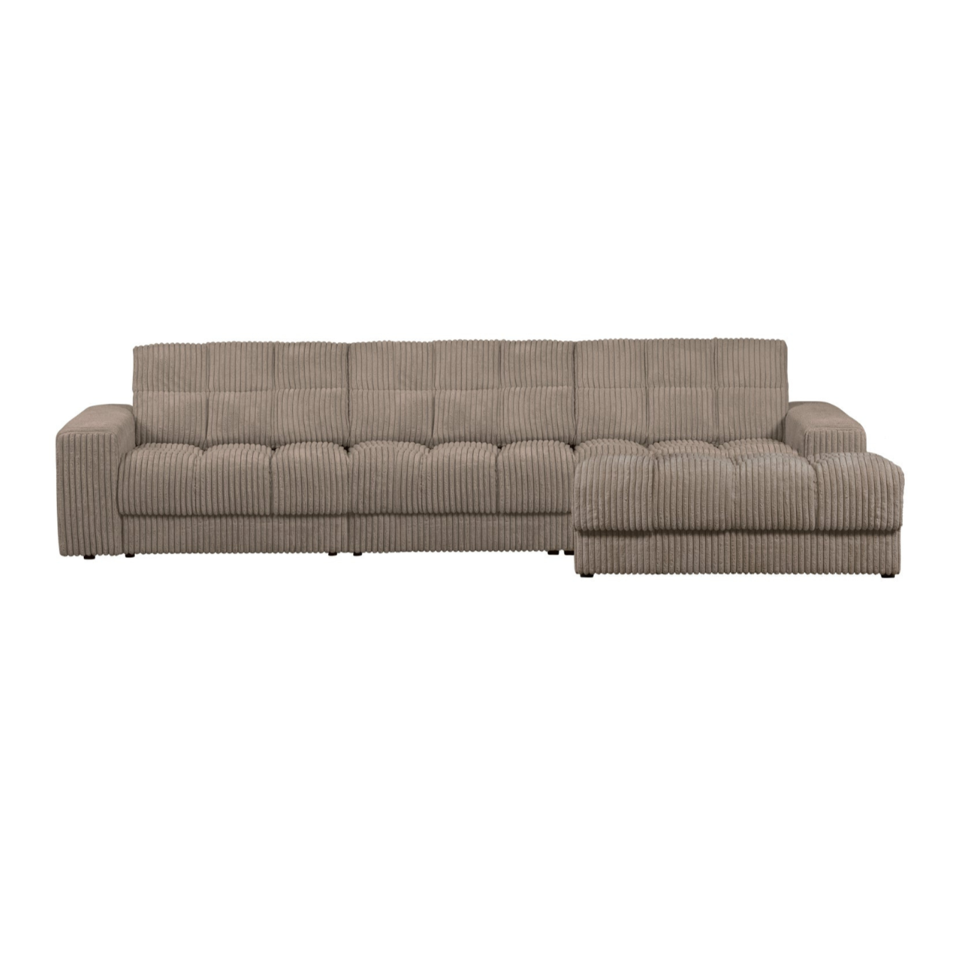 Right-sided Corner Sofa SECOND DATE brown corduroy