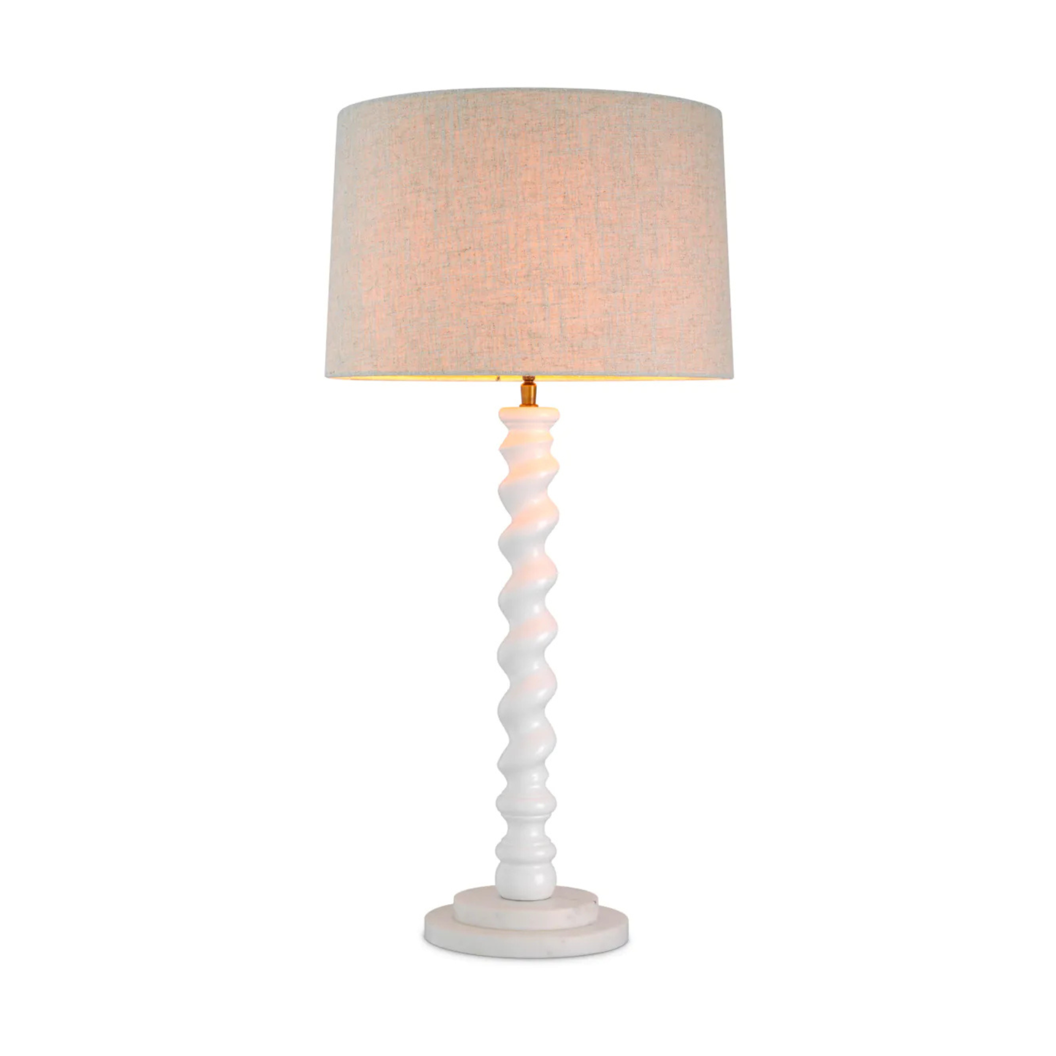 MASSIMO cream table lamp with a white base