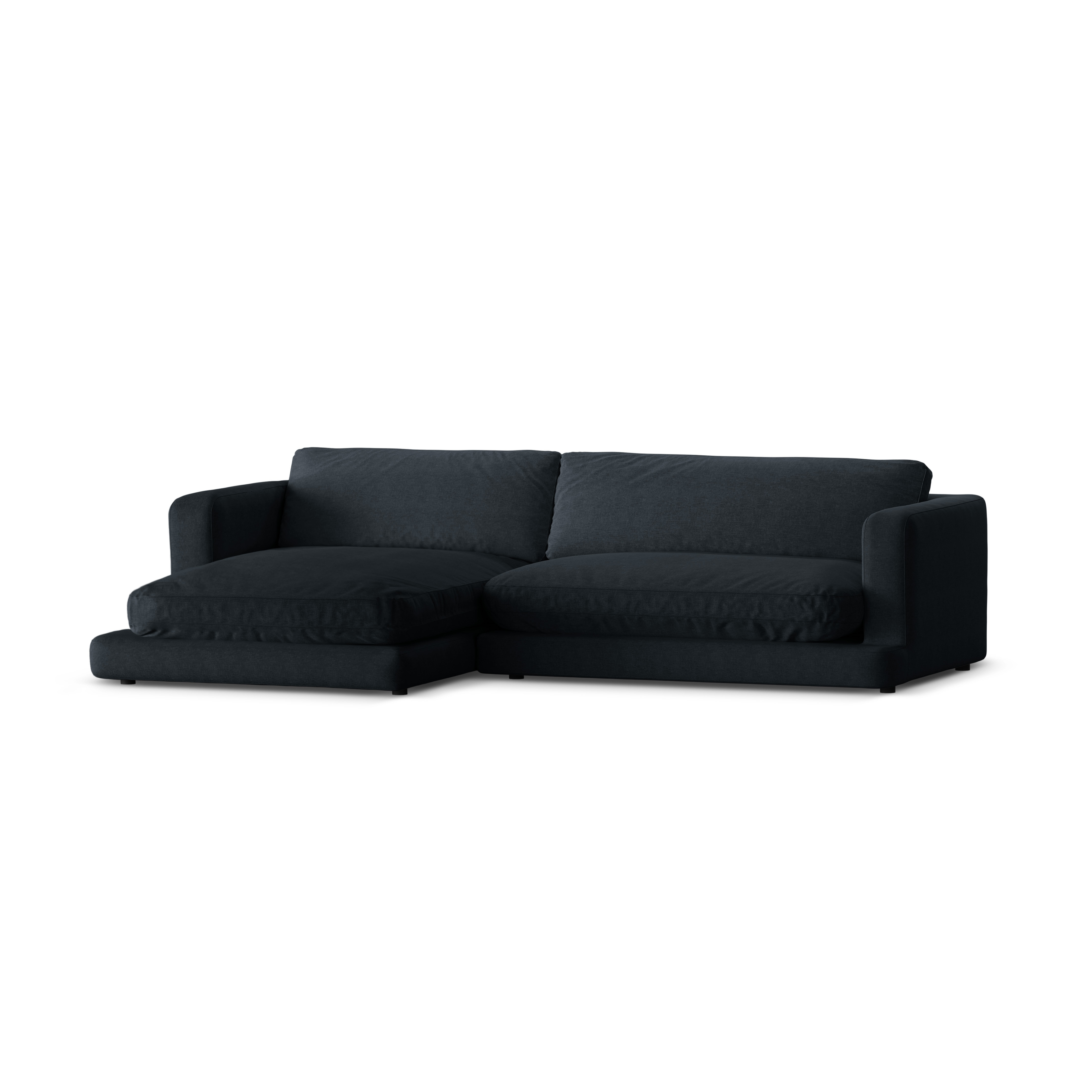 Left-sided corner sofa DAPHNE black chenille