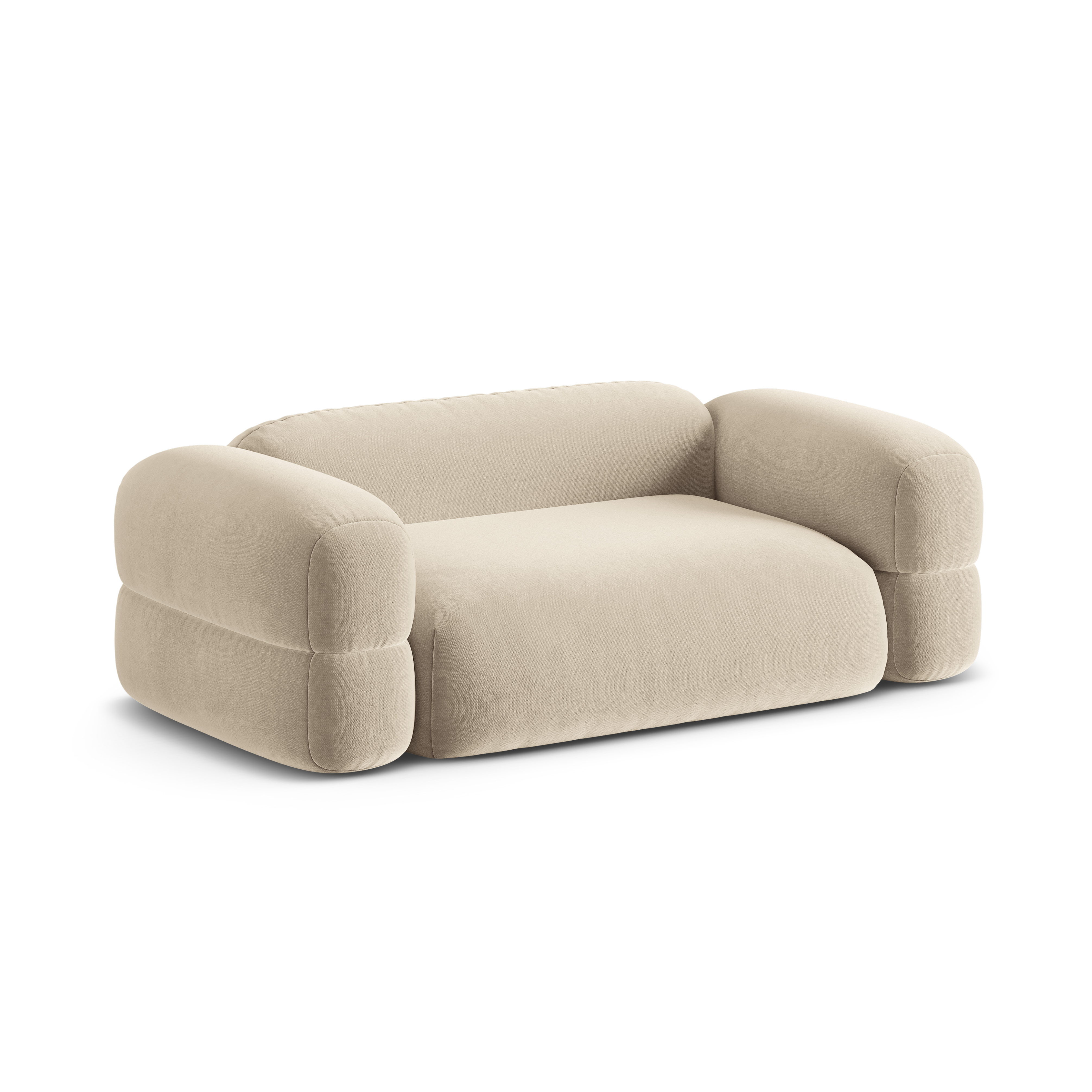 Sofa sametová 3-místná ROGER světle béžová