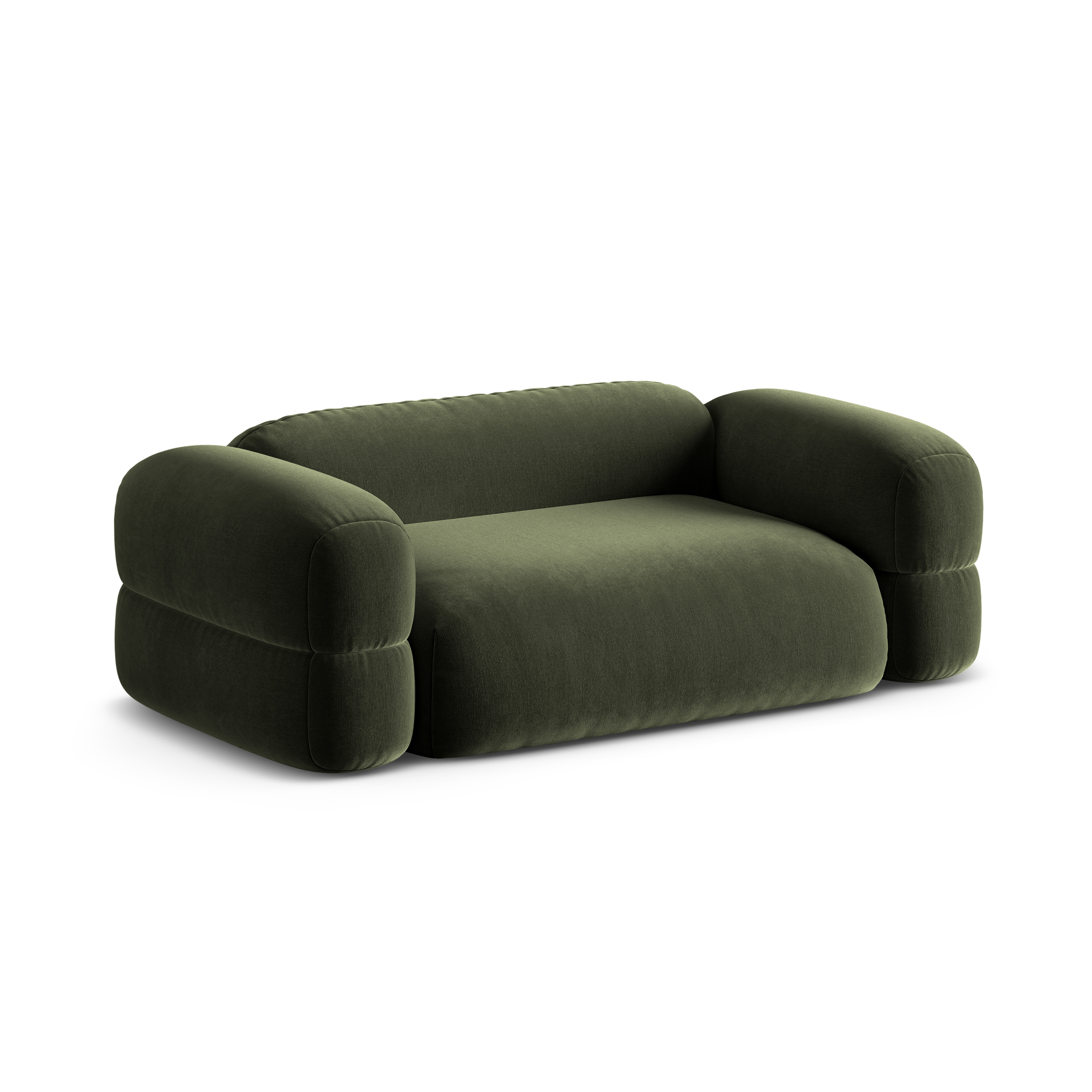Sofa sametová 3-osobová ROGER olivová