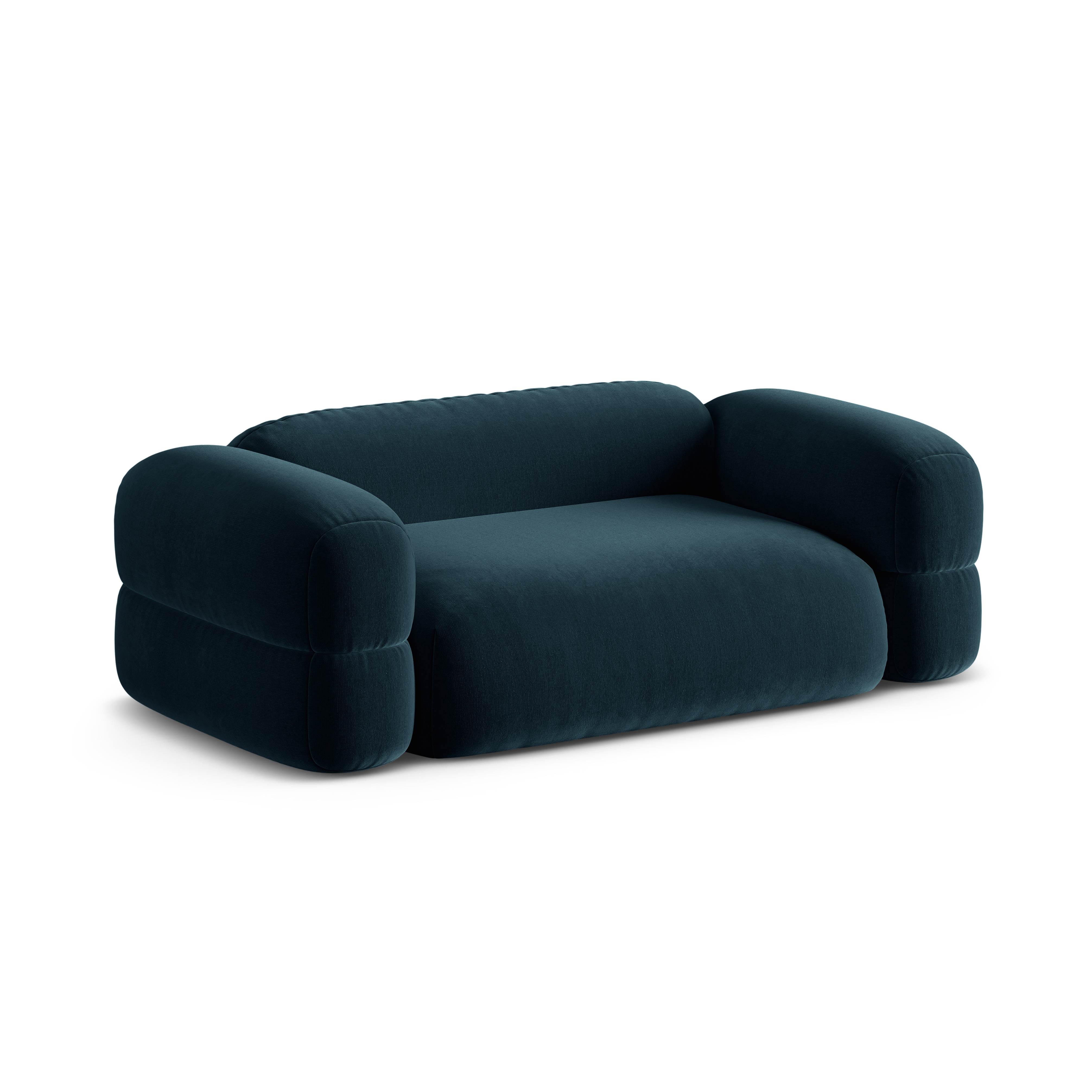 Velvet 3-Seater Sofa ROGER Petrol Blue