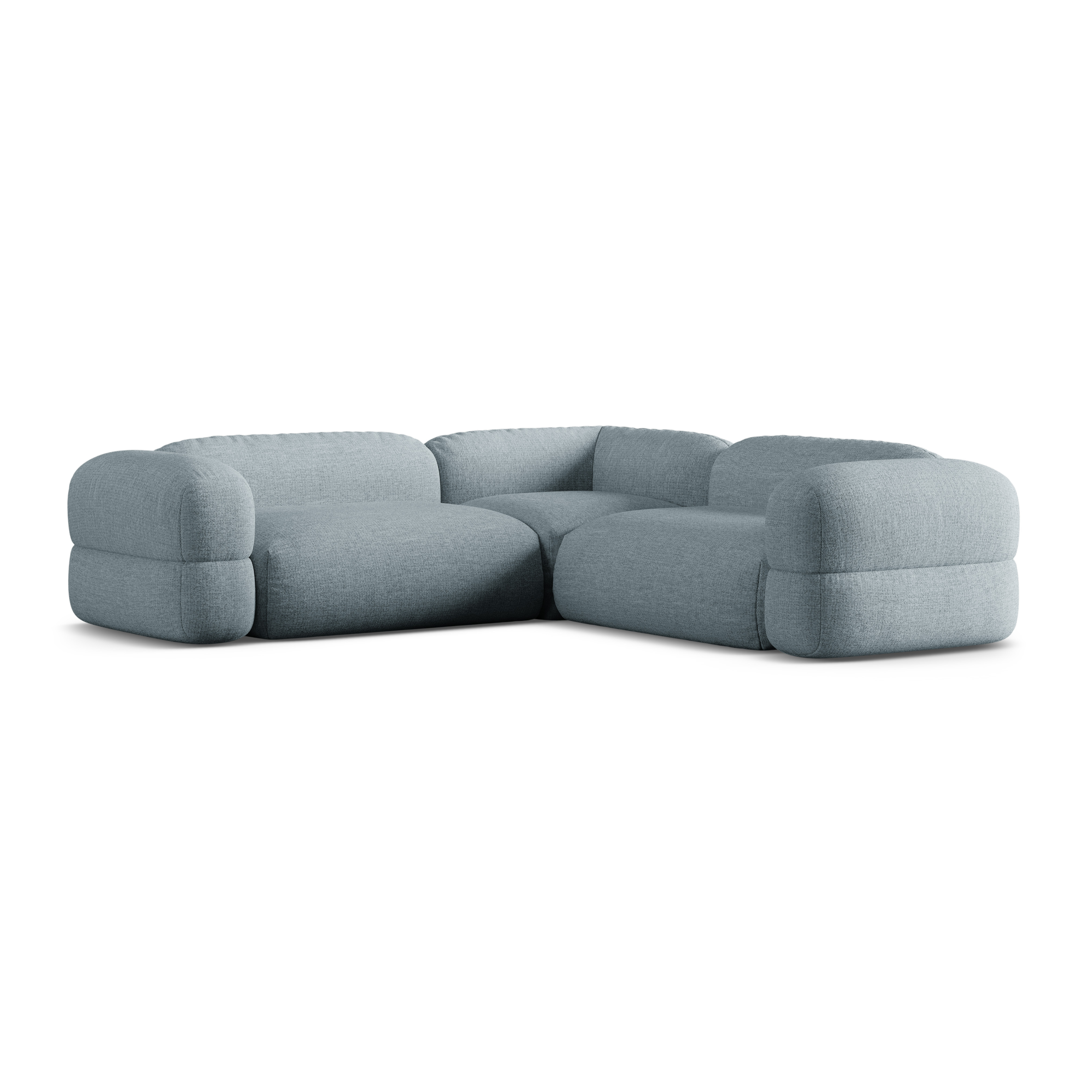 Symmetrical Corner Sofa ROGER Blue Chenille