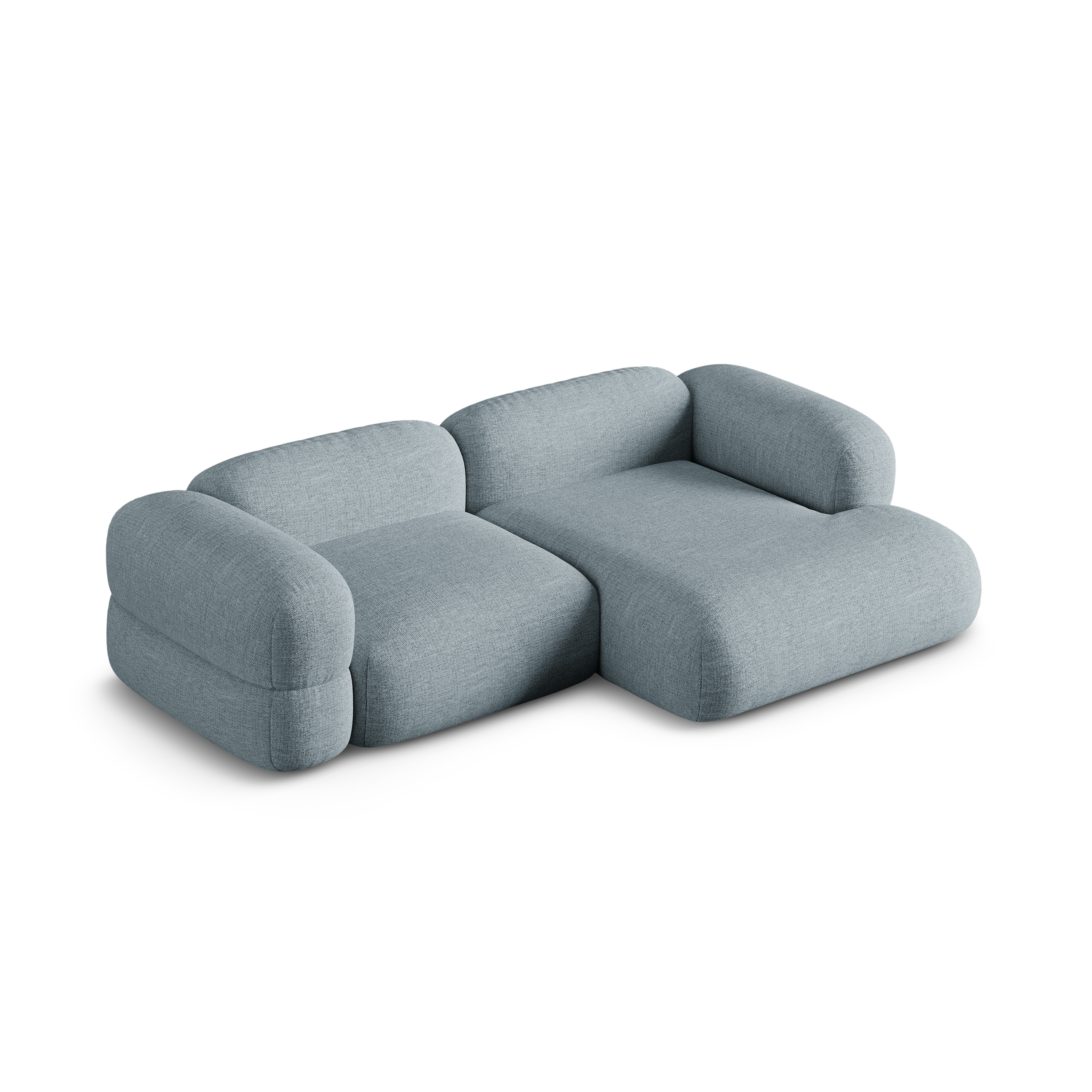 Right-sided corner sofa ROGER blue chenille